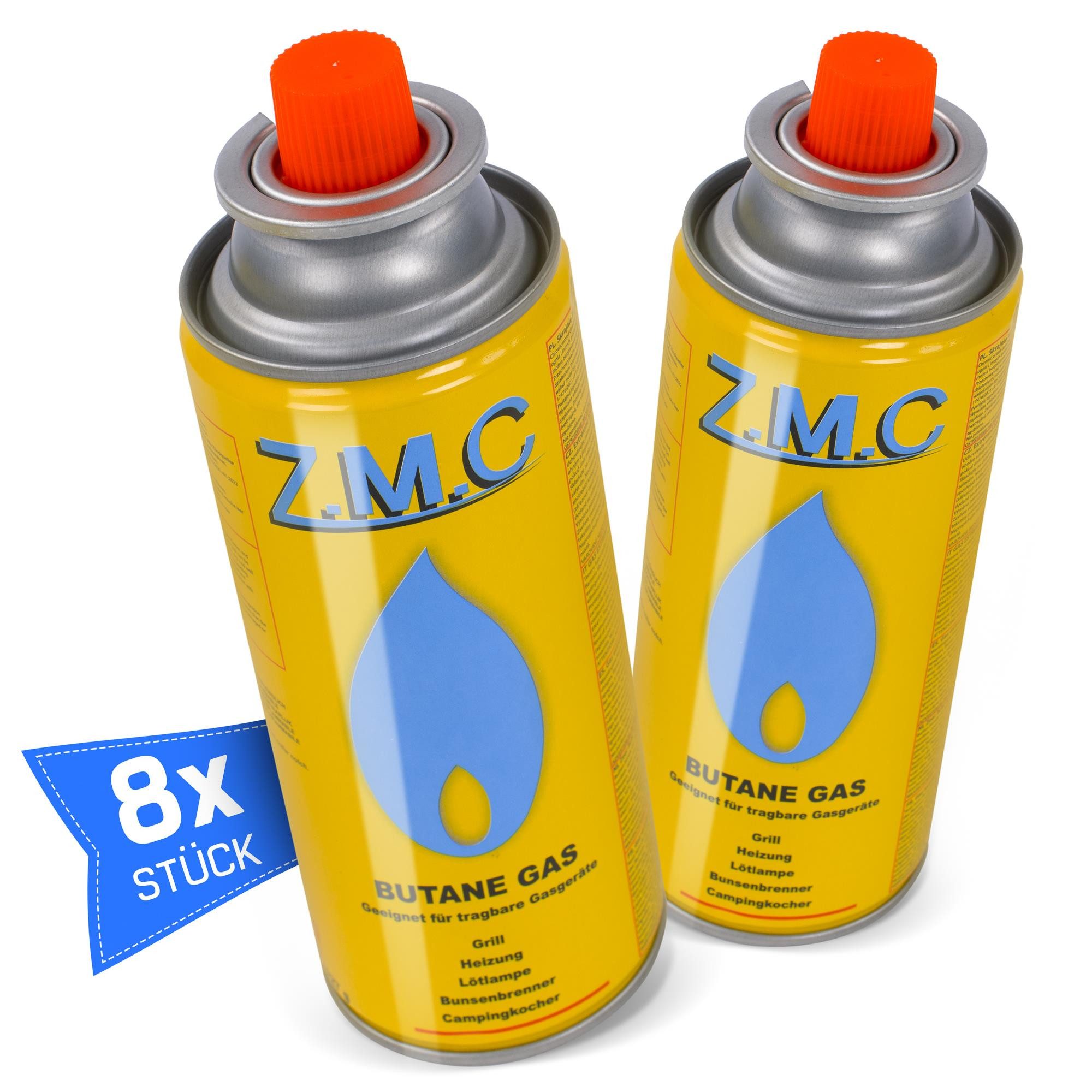 Gaskartusche 8x Butan Gas Kartusche 227g Butangas Bajonett-Anschluss, Zubehör für Gaskocher Gaskartusche Campingkocher Brenner, MSF-1a Газовые баллончики Campinggas Bunsenbrenner Campingkocher