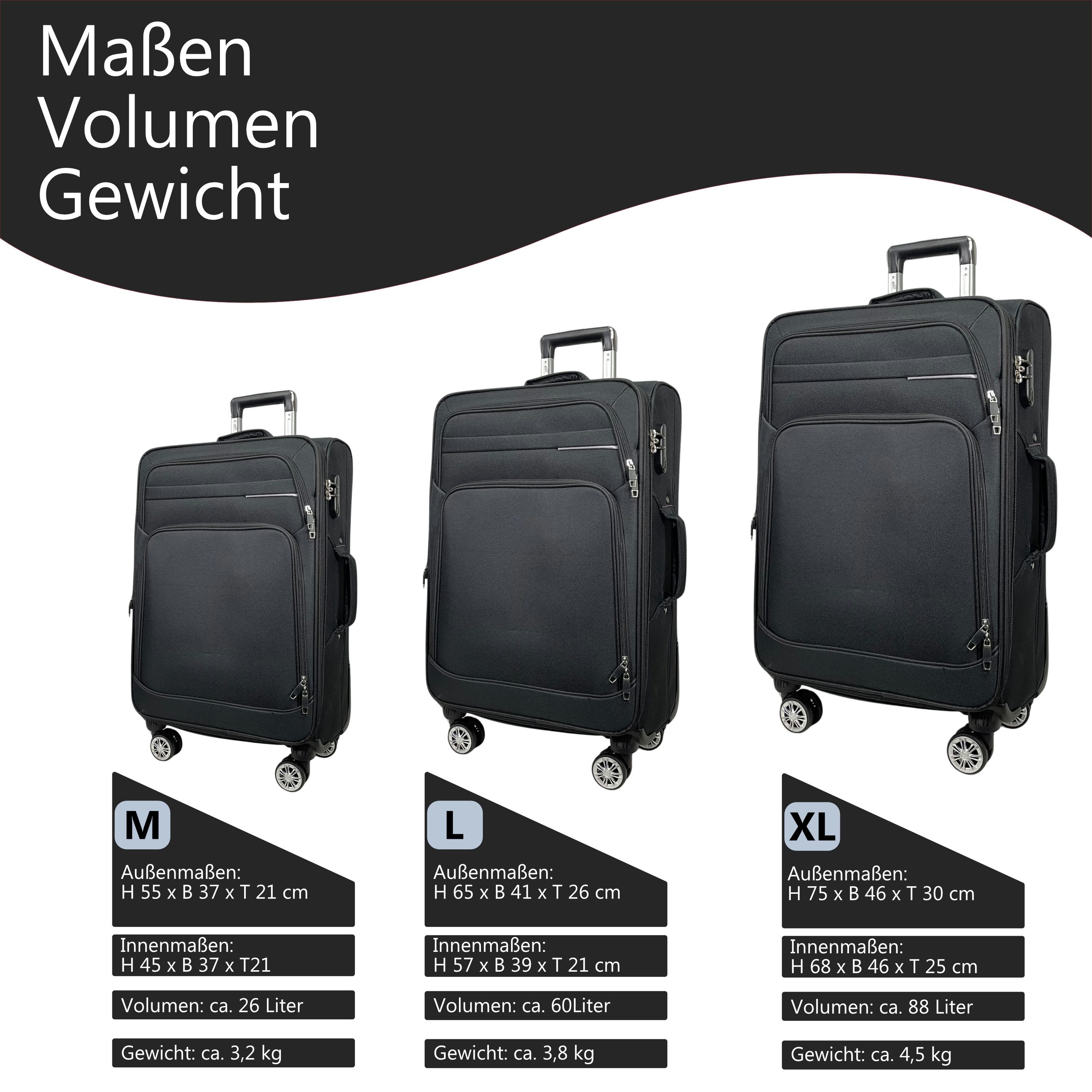 MTB Kofferset Reisekoffer Handgepäck Tasche Trolley Koffer Stoffkoffer 3er günstig online kaufen