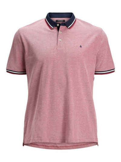 Jack & Jones Poloshirt + Fit Polo Shirt JJEPAULOS Sommer Hemd Pique (1-tlg) 3615 in Rot