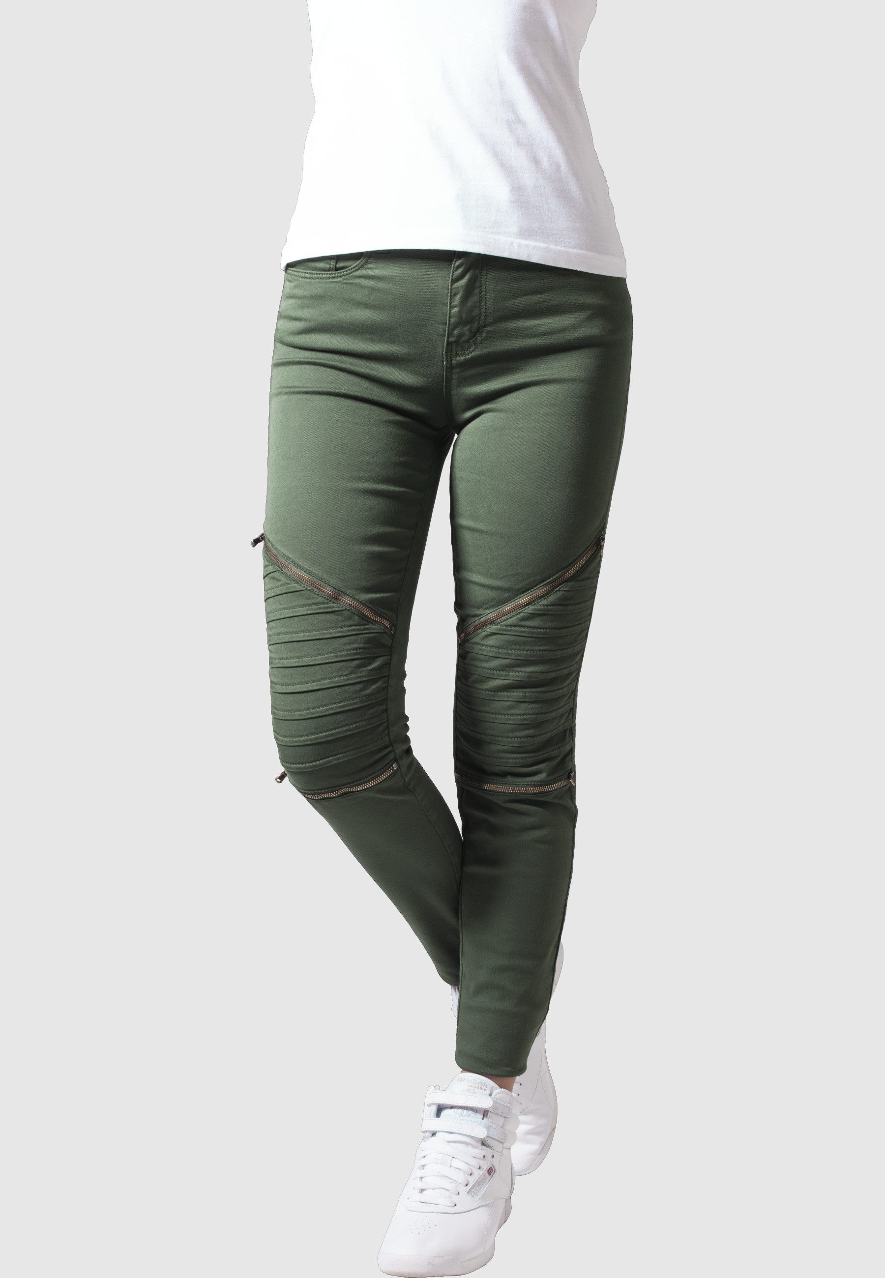 URBAN CLASSICS Bequeme Jeans Urban Classics Damen Ladies Stretch Biker Pants (1-tlg) – Bild 5 von 5