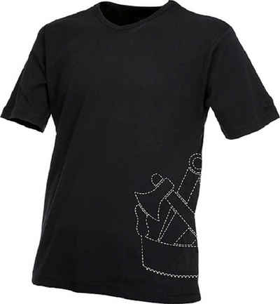 JOB T-Shirt Zimmerer-RIPP-T-Shirt schwarz mit V-Ausschnitt