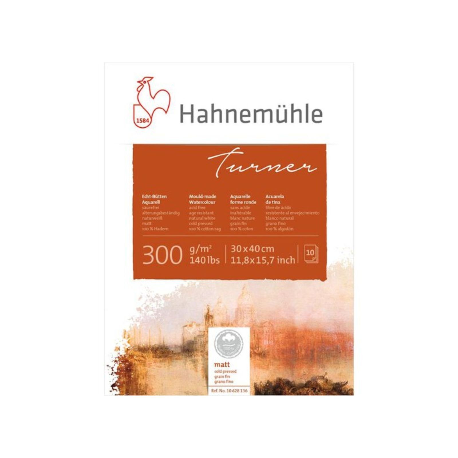 Hahnemühle Aquarellpapier William Turner Aquarellbogen - 300 g/m² - 50 x 65 cm - 4-seitig geris
