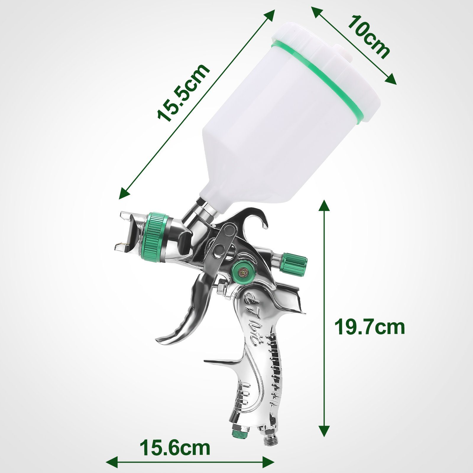 Lackierpistole HVLP mit Sprühflasche 3xDüse Farbsprühgerät Lackierpistole Gimisgu 600ml HVLP