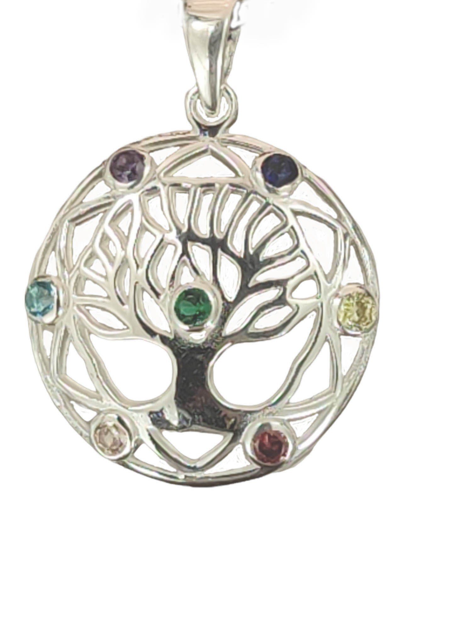 Kettenanhänger Anhänger Silber of Weltenbaum Chakra Lebensbaum 925 Nr.419 Leather Kiss Kettenanhänger Yggdrasil