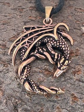 Kiss of Leather Kettenanhänger Drachen Anhänger Bronze Drache Dragon Fanatsie