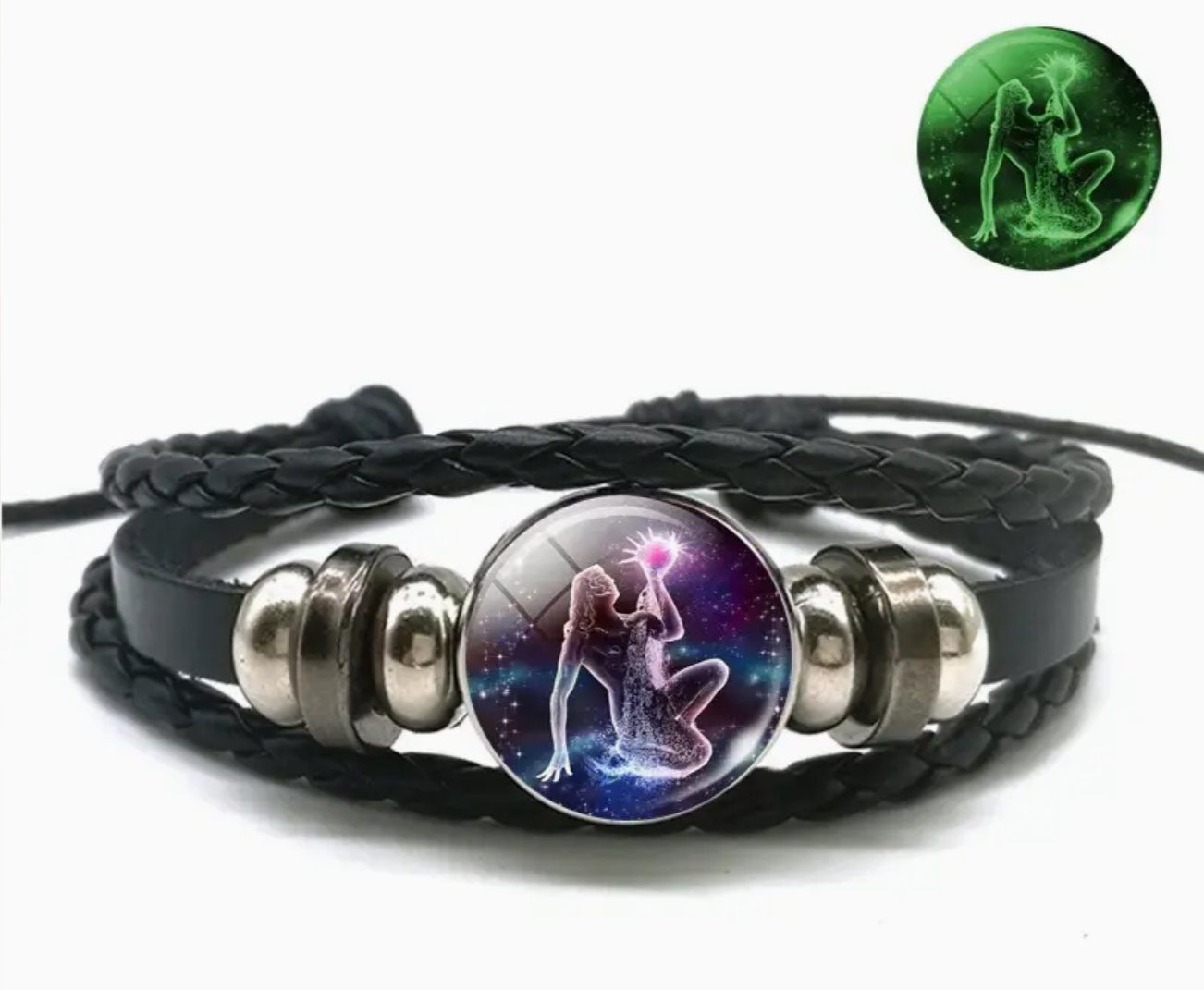 Armband mit Gravur Sternzeichen Wassermann mit 3D Gravur im Glas