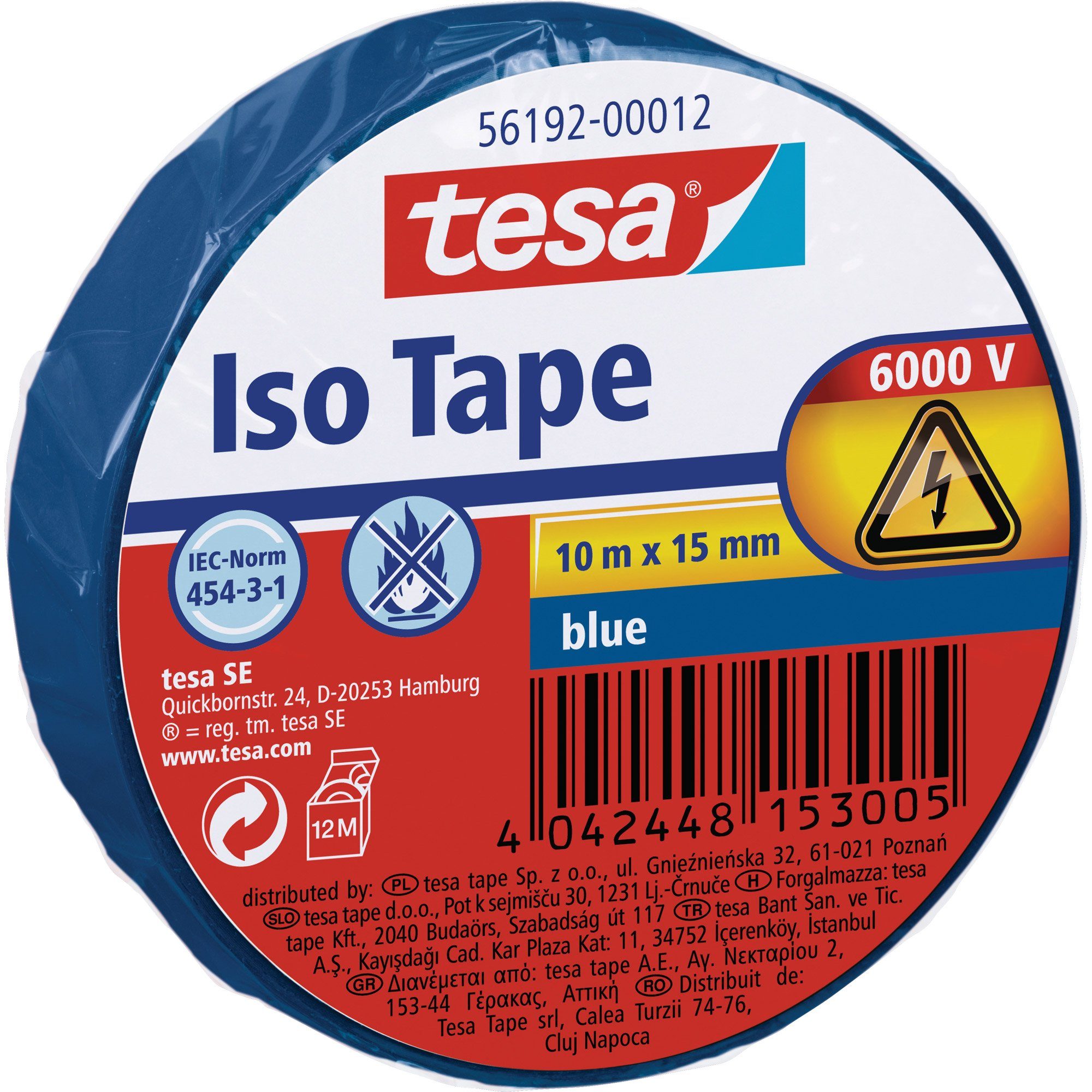 tesa tesa Isolierband Tintenpatrone blau 10m 15mm