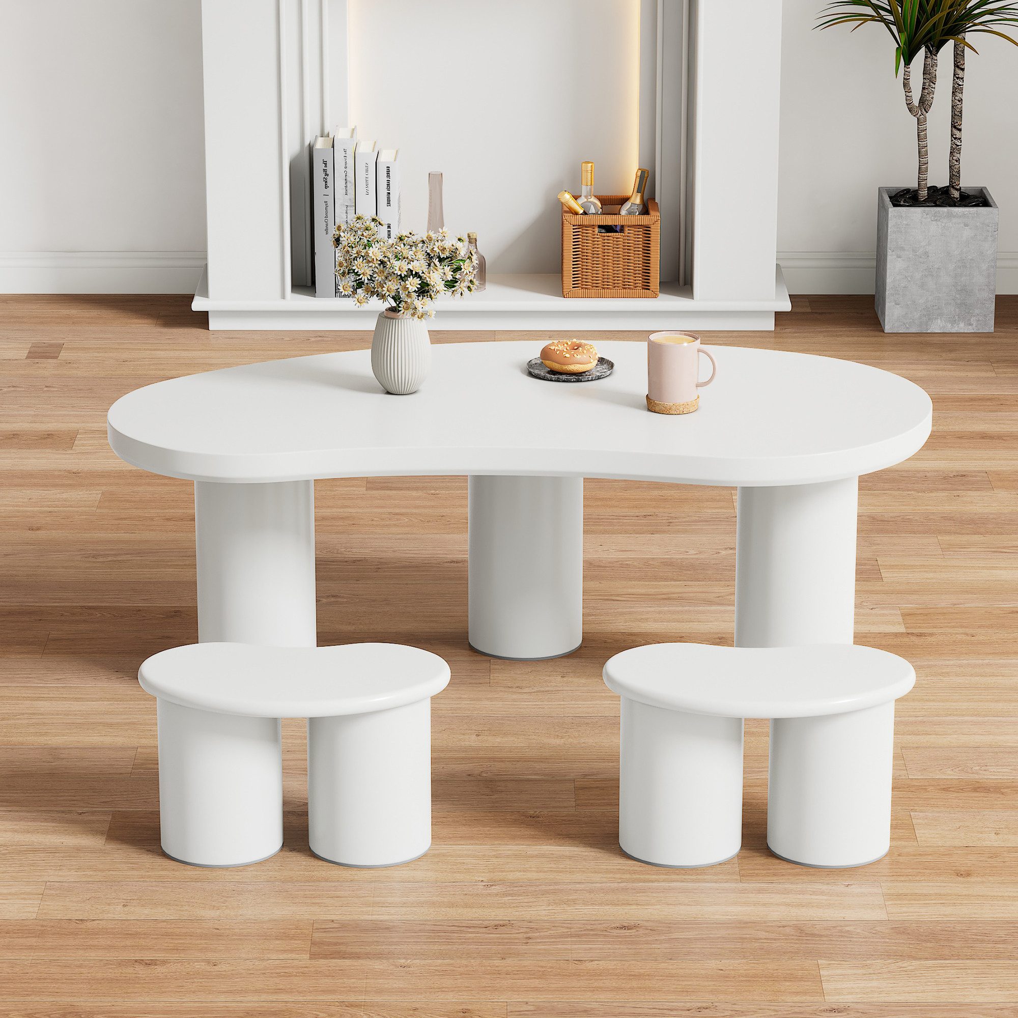 MODFU Couchtisch Beistelltisch Scandi (Wohnzimmertisch, 3-St., günstig online kaufen