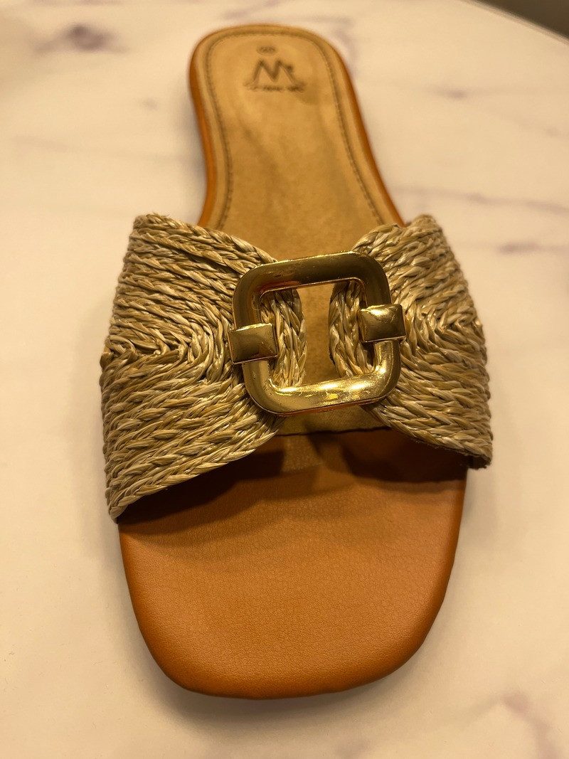 Lelü Fashion Bast-Sandalen mit Metalldetail Pantolette günstig online kaufen