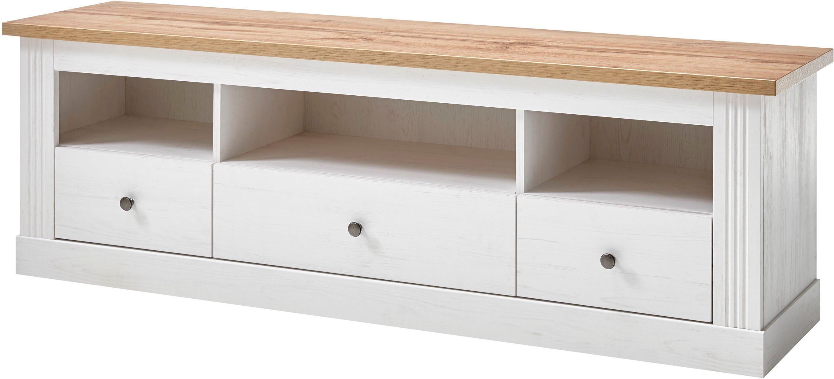 OTTO home Lowboard Westminster, TV-Unterteil im Landhausstil, Kommode, TV-Schrank, Metallgriffe, viel Stauraum, in 2 Farben & drei Größen erhältlich
