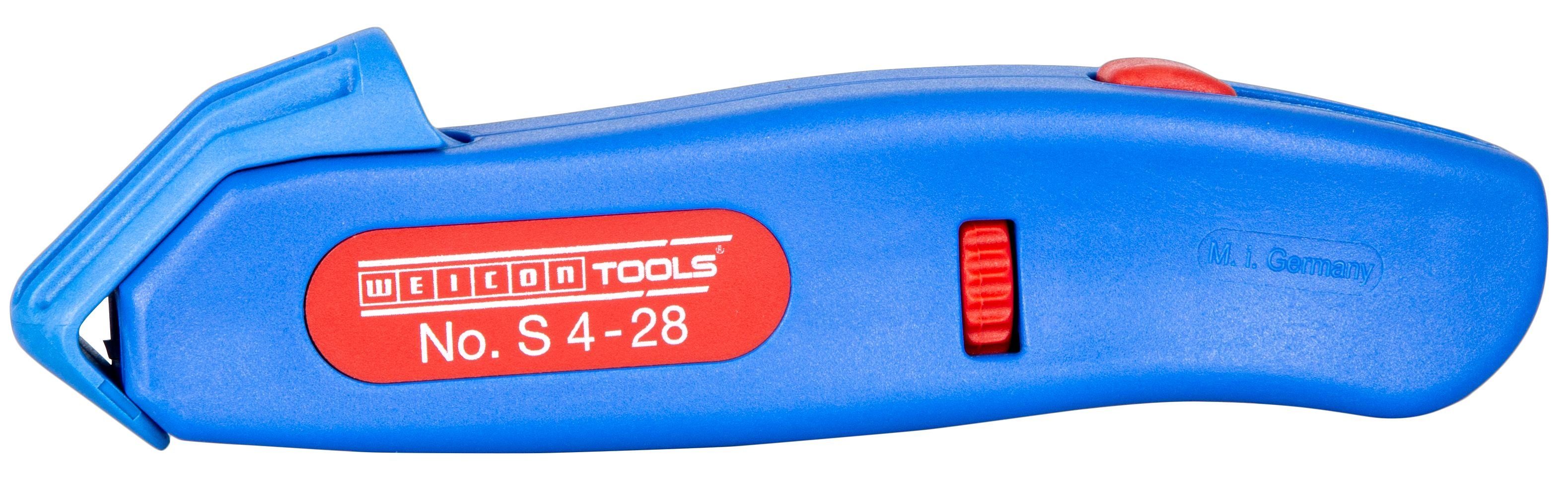 WEICON Kabelmesser No. S 4-28 inkl. einfahrbare Hakenklinge 4 - 28 mm Ø, (1-tlg), TÜV-zertifiziert