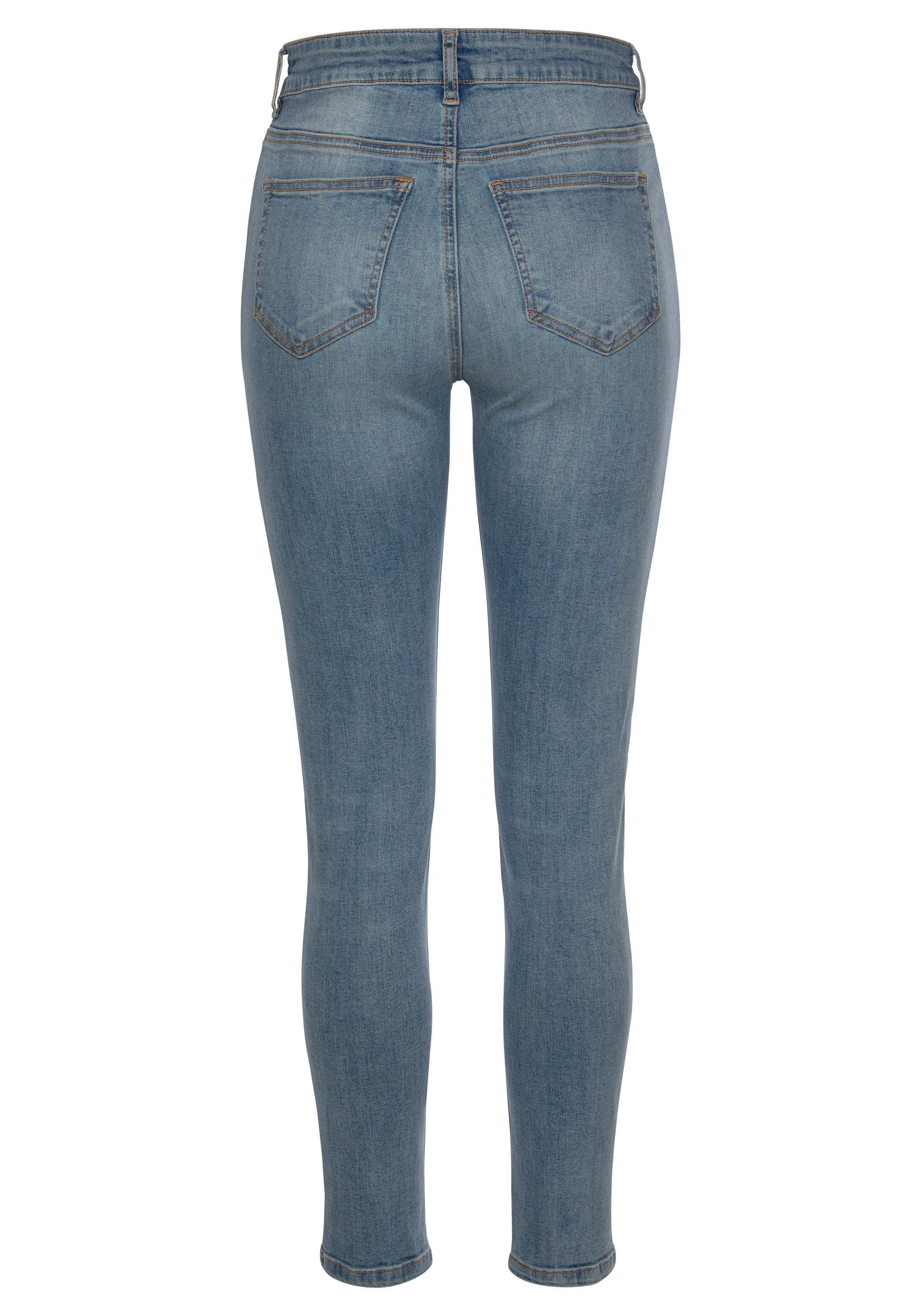 Buffalo High-waist-Jeans mit modischer Knopfleiste, schmale Skinny-Jeans, Stretch-Qualität