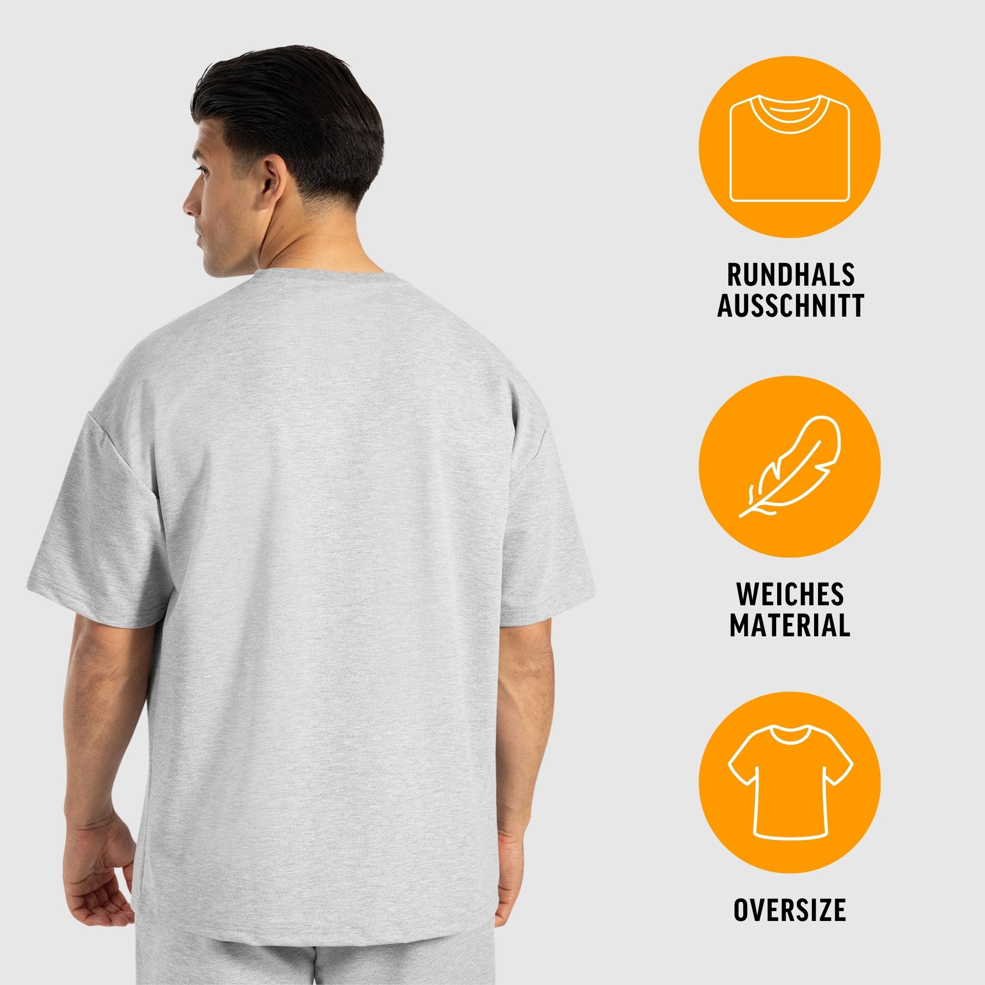 Smilodox T-Shirt Thiago, locker geschnittenes Kurzarm Shirt, Oversize Oberteil weiches Material, weiter Fit Top, Alltag Freizeit Training Sommer