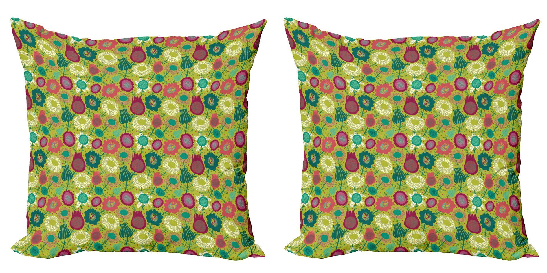Kissenbezüge Modern Blume Stück), Accent Vivid Doppelseitiger Abakuhaus Flora (2 Abstrakt Petals Digitaldruck