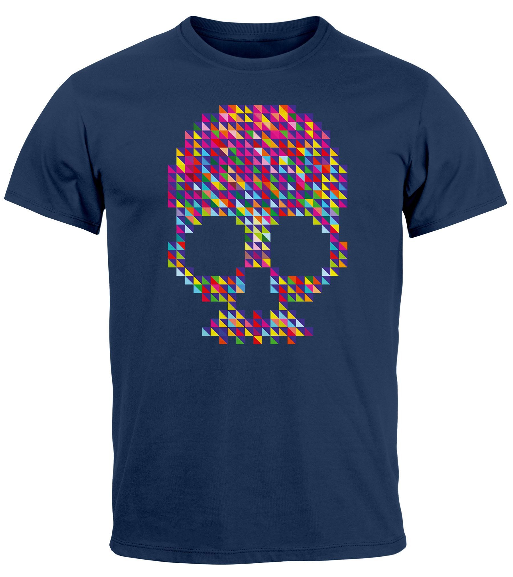 Print-Shirt Herren T-Shirt Totenkopf Skull Design Printshirt Minimalistic Art