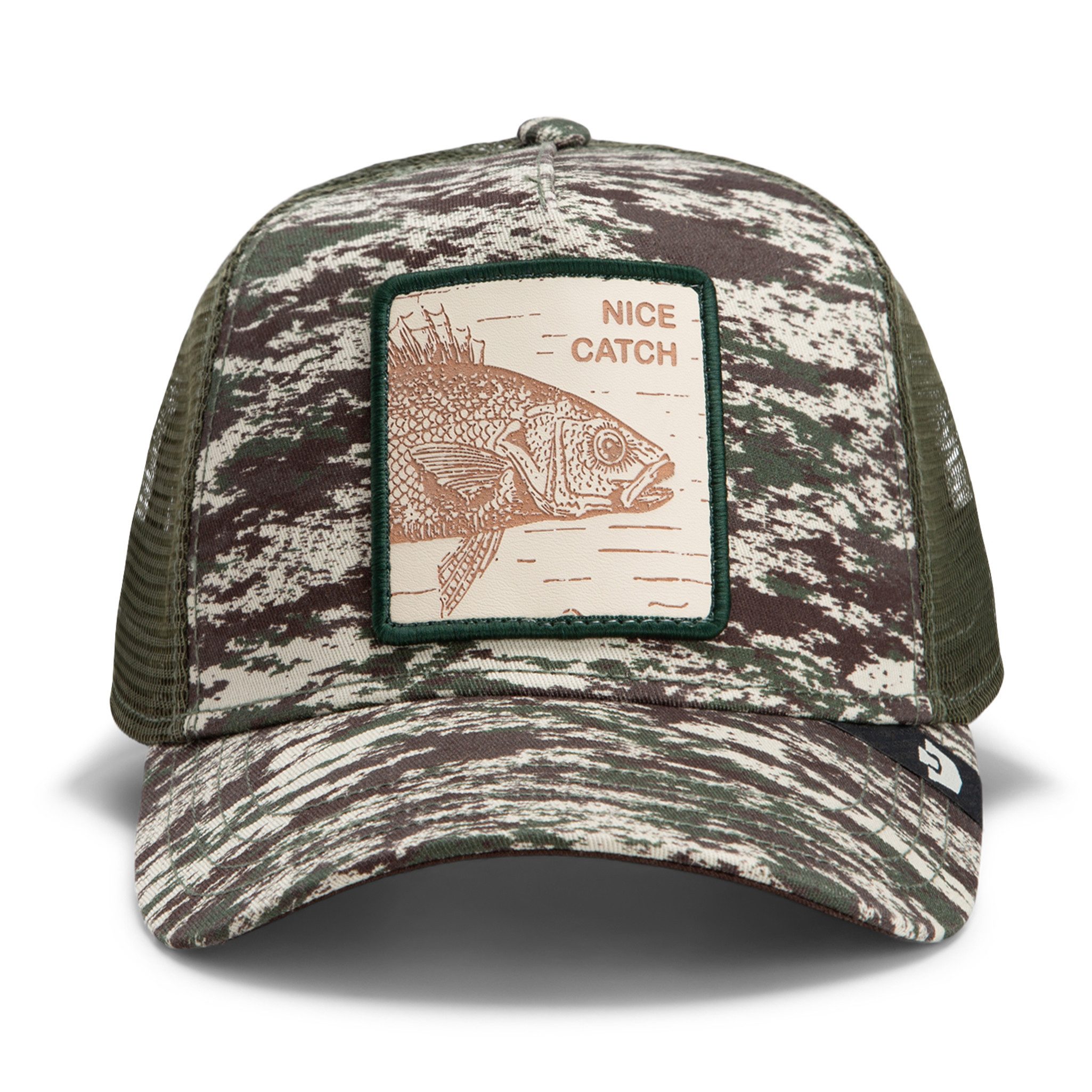 GOORIN Bros. Trucker Cap Goorin Bros. OG Trucker Cap Core Mesh Camo Engraved Bass Camouflage (Basecap, Basecap, Meshcap, Trucker Kappe) Camouflage Muster