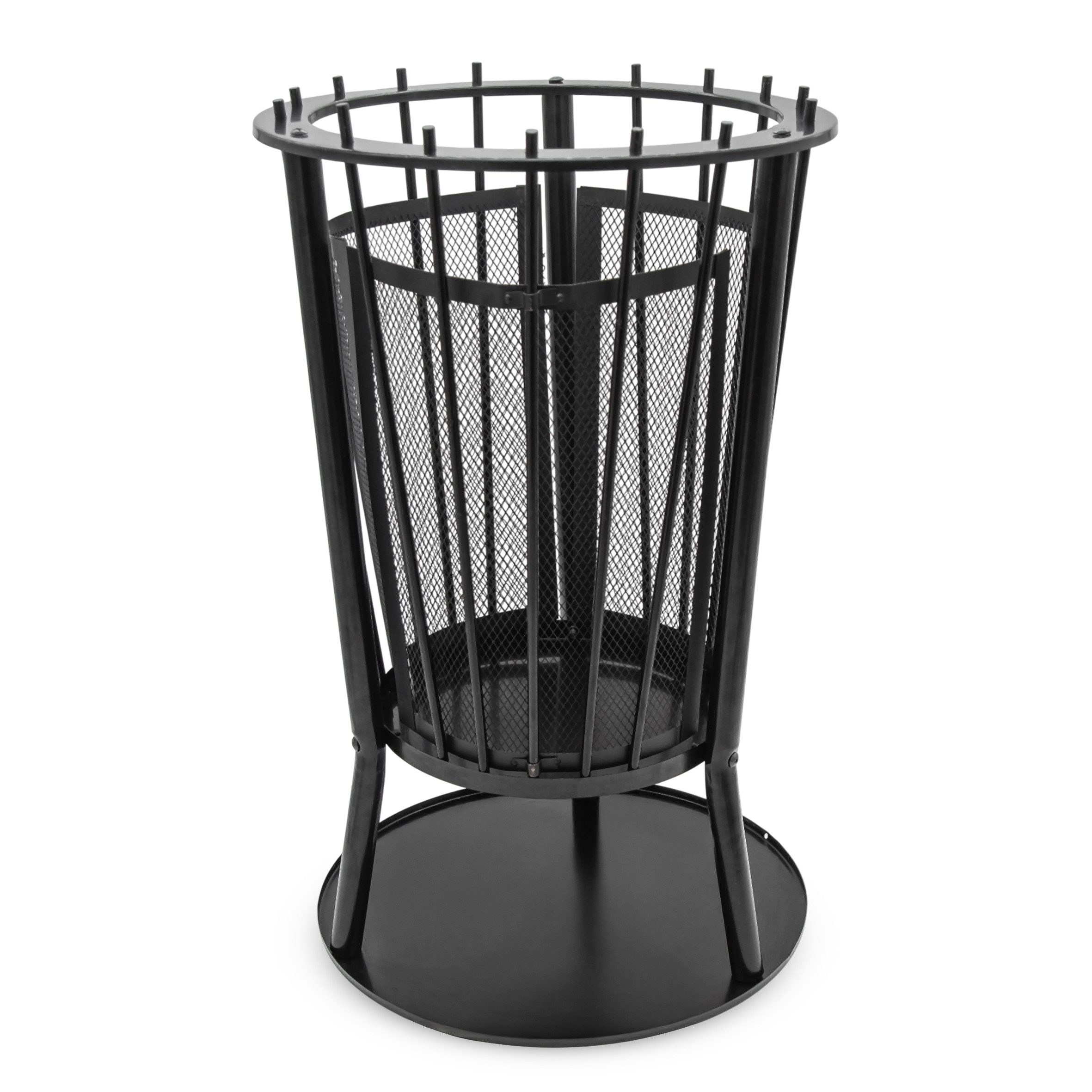 Spetebo Feuerkorb Feuerkorb aus Eisen mit Funkenschutz - 61 cm, (Stück, 1-St., Feuerkorb), Metall Feuerstelle ca. 61 cm mit Funkenschutz