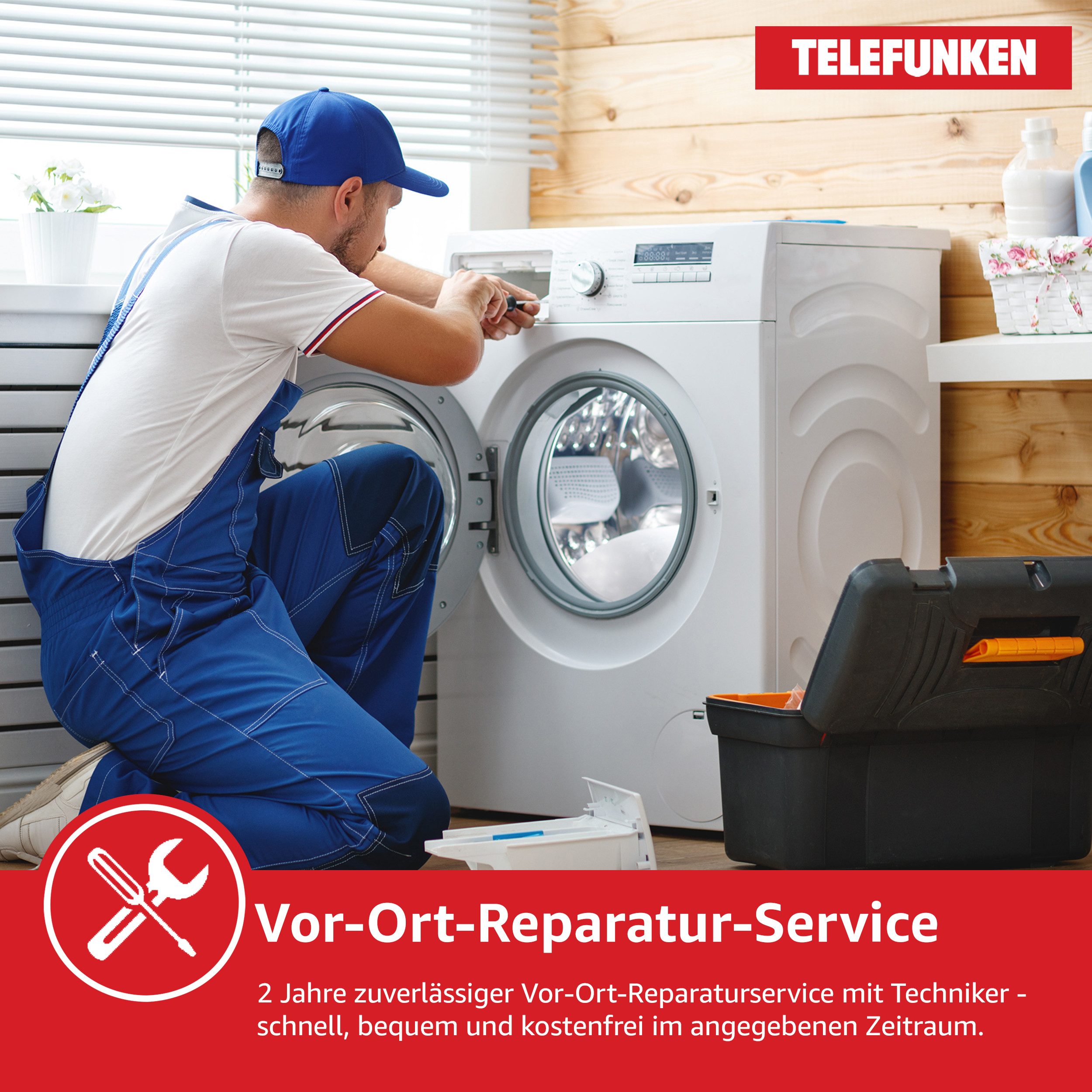 Telefunken Wärmepumpentrockner TWP7EW, 7kg Trockner mit Knitterschutz, Wäschetrockner mit 15 Programmen, weiß