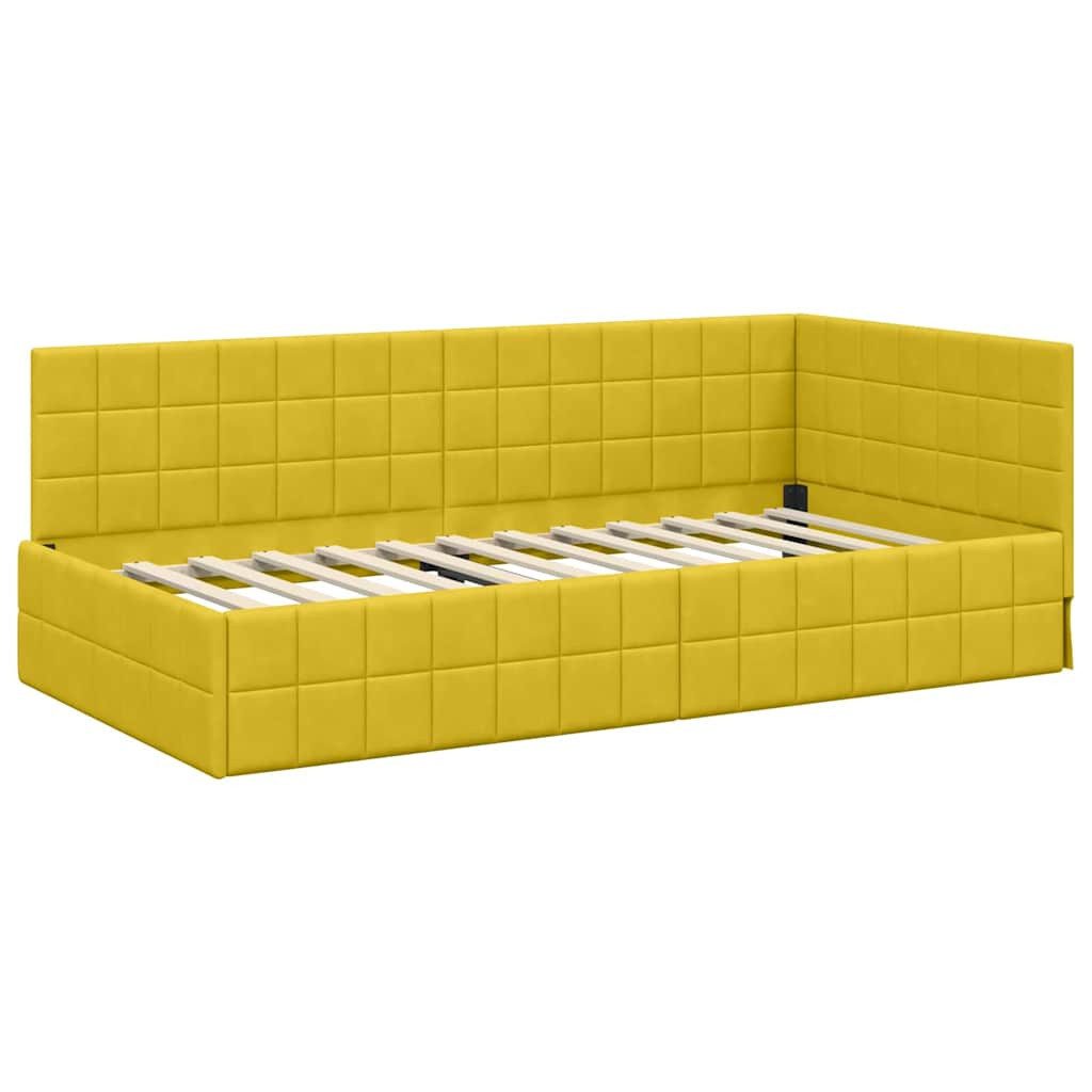 vidaXL Bett Eckbettgestell mit Kopfteil Gelb günstig online kaufen