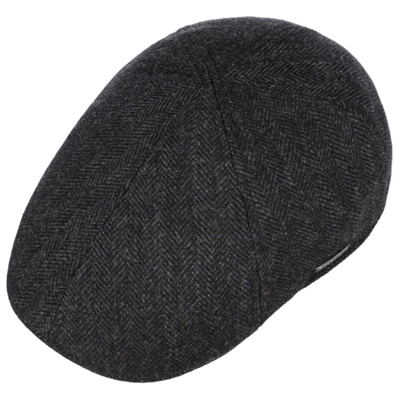 mit (1-St) Cap Flatcap Schirm Flat Stetson schwarz-grau