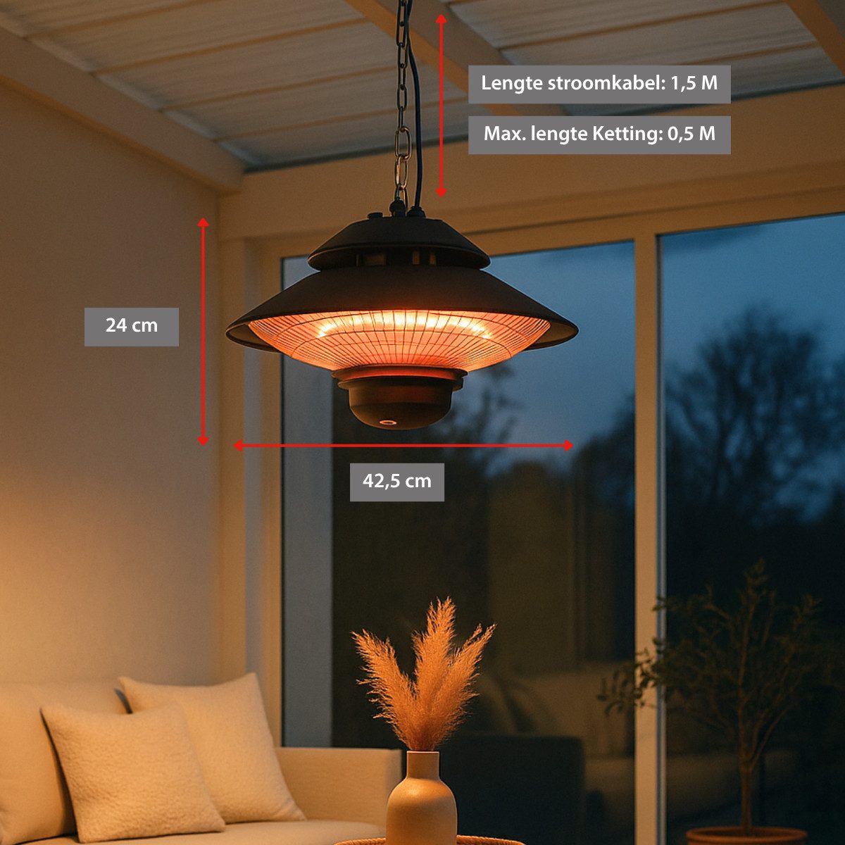 Alpina Terrassenstrahler alpina Infrarotheizung Hängend – Heizstrahler Elektrisch