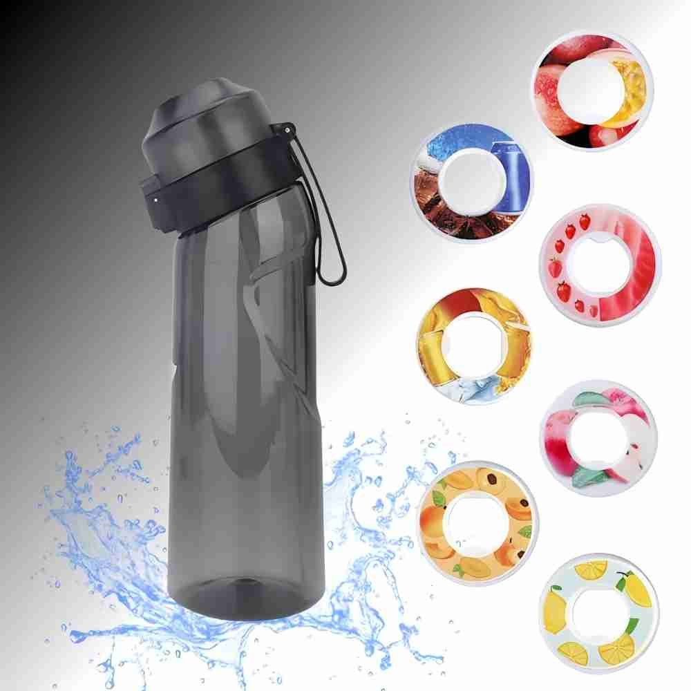 BlingBin Trinkflasche Wasserflasche Air Trinkflasche mit 7 Pods, 650 ml, Geschmackskapseln, mit auslaufsicherem Verschluss und One-Press-Öffnung