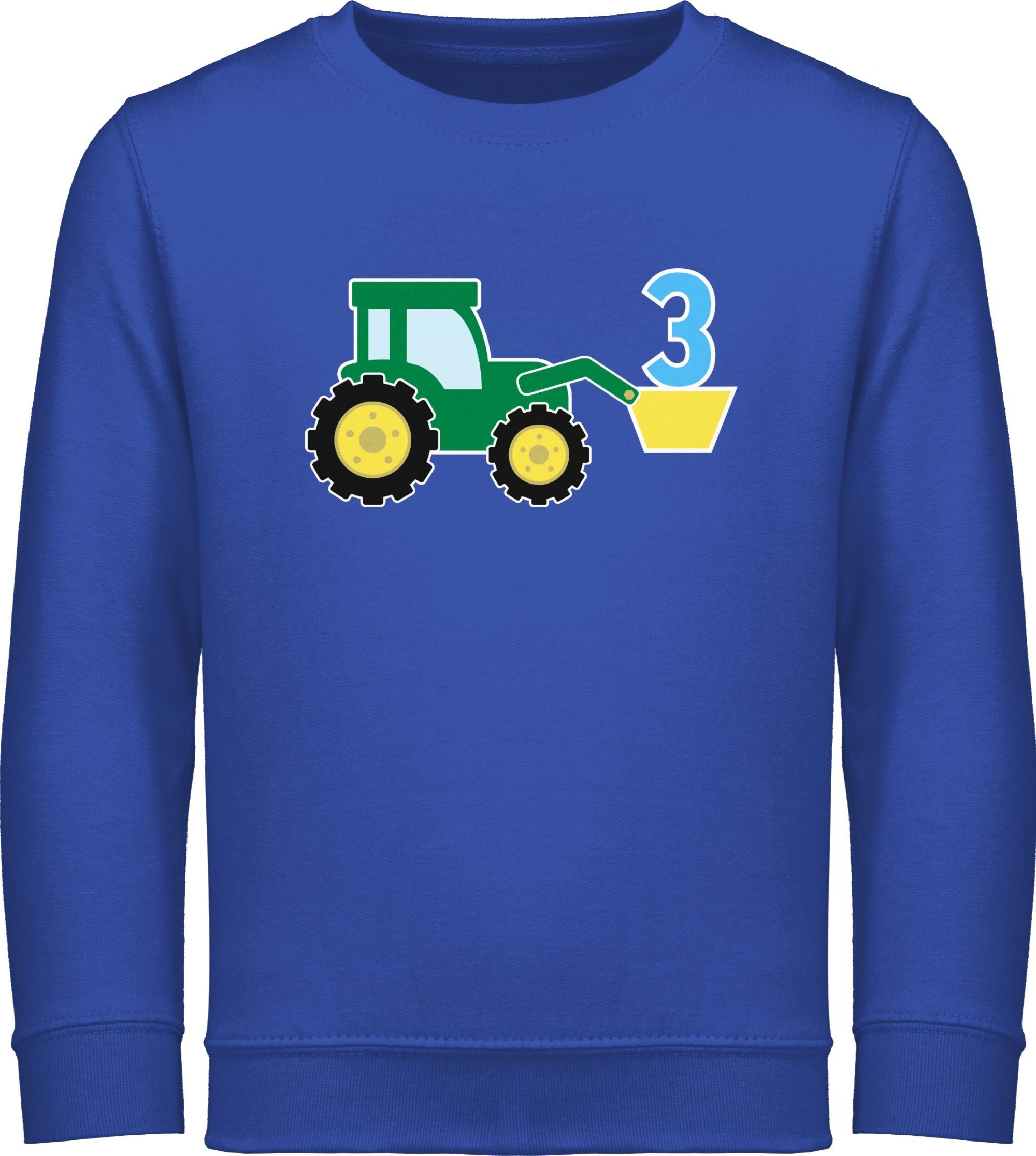 Traktor 1 Dritter Geburtstag Royalblau 3. Sweatshirt Shirtracer
