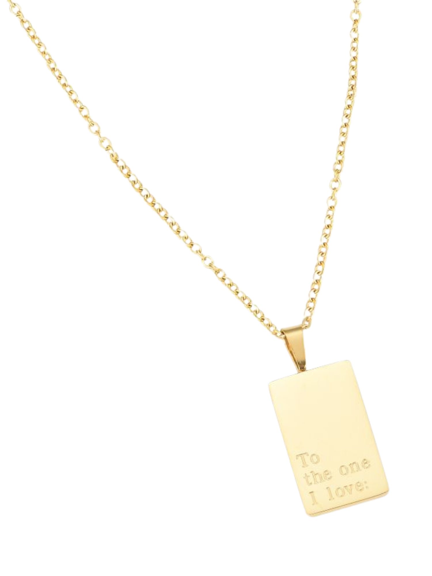 Edelstahlkette Damen Halskette aus Edelstahl mit Gravur "To the one I love"