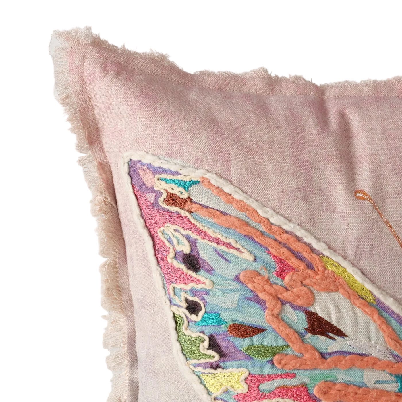 BOLTZE Dekokissen Kissen Schmetterling Baumwolle 45x45 cm Rosa Blau Papillon Dreams