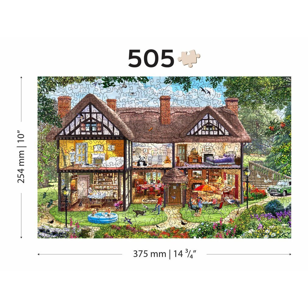 Wooden City Puzzle Holzpuzzle Haus für die Sommersaison 2in1, 505 Teile EKO, Puzzleteile