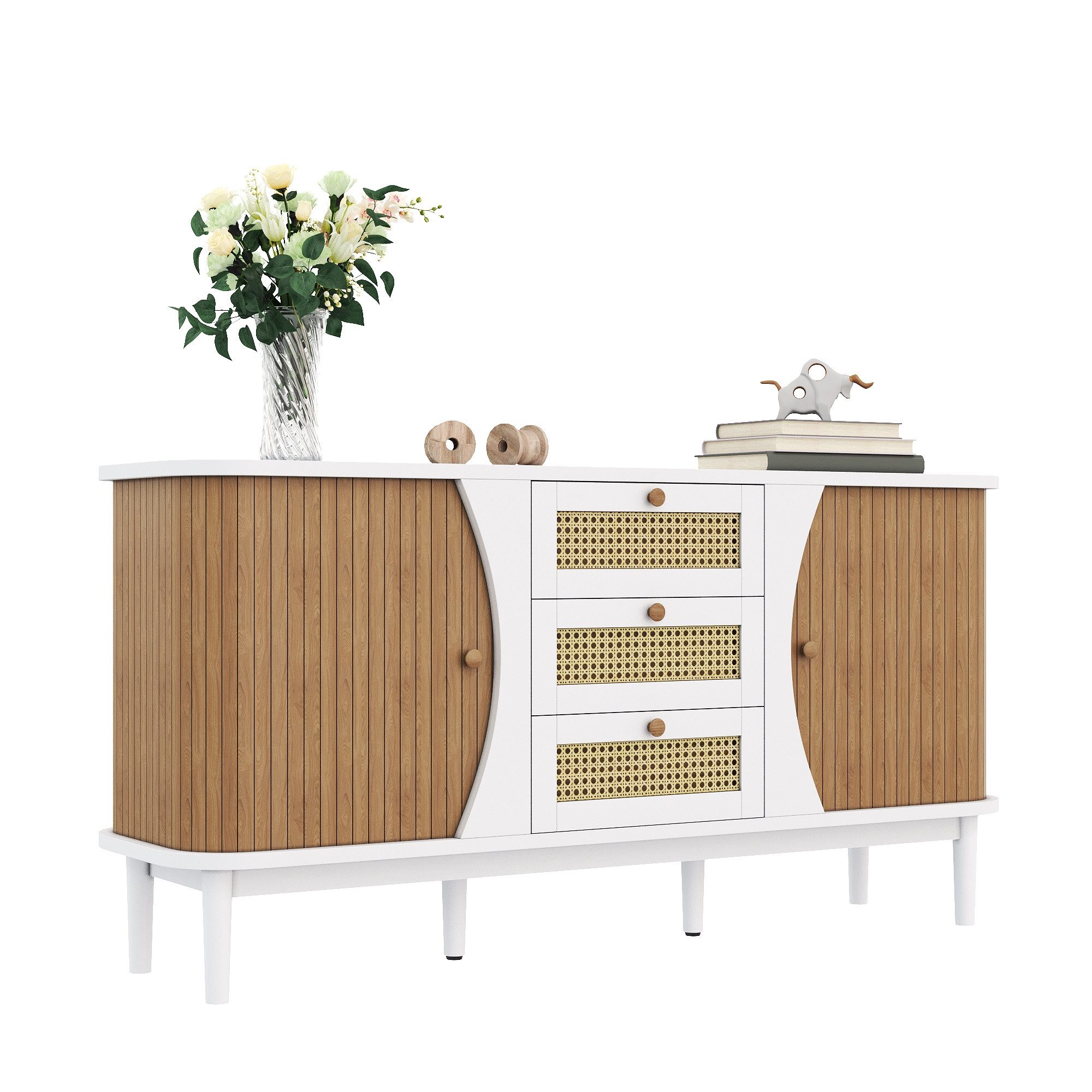 OKWISH Sideboard mit viel Stauraum (Kommode, Anrichte, Wohnzimmerschrank, H günstig online kaufen
