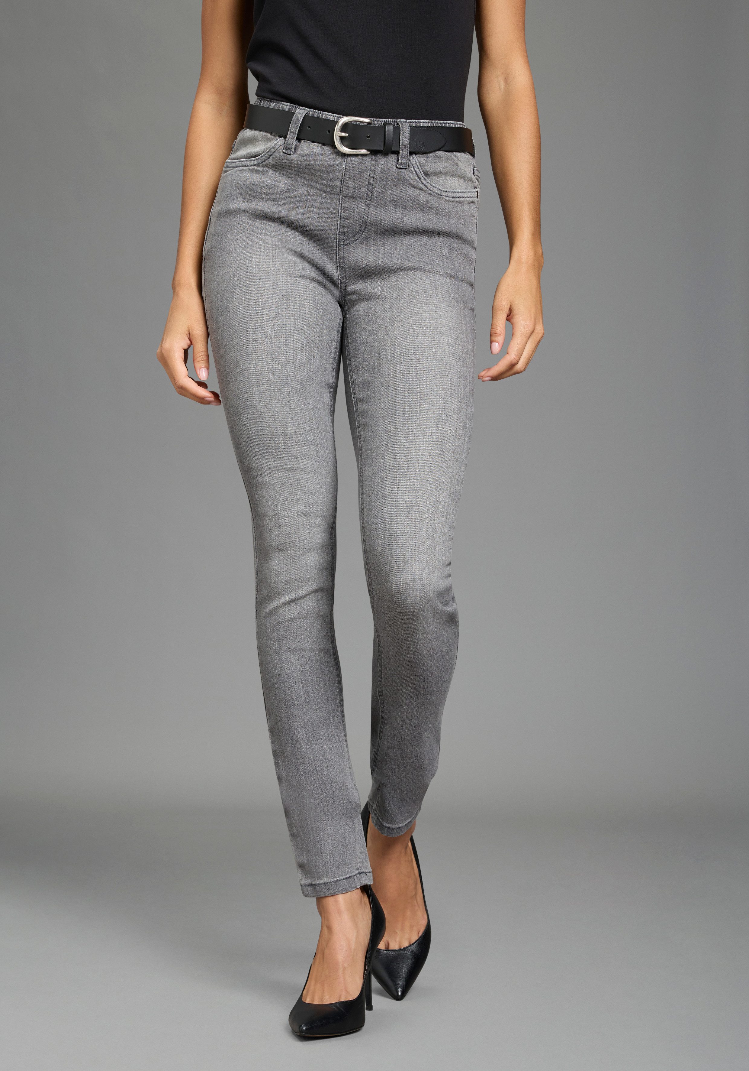 Flashlights Jeansjeggings (Packung, 2er-Pack) enge Passform, Röhrenjeans, Used-Look-Waschung, hohe Leibhöhe