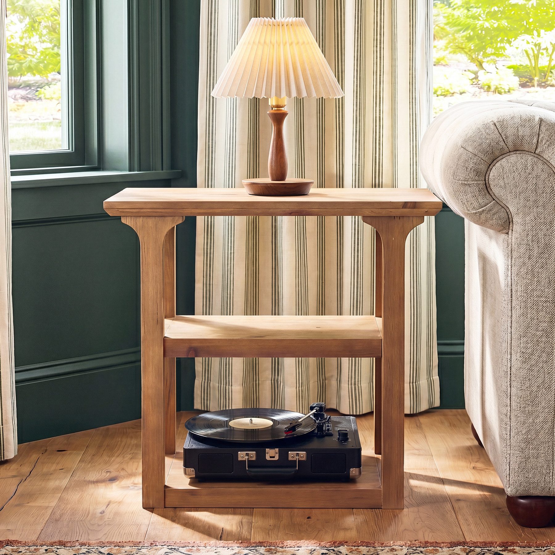 Tribesigns Beistelltisch 60CM Beistelltisch mit 3-stöckiger Ablage für Couch Wohnzimmer
