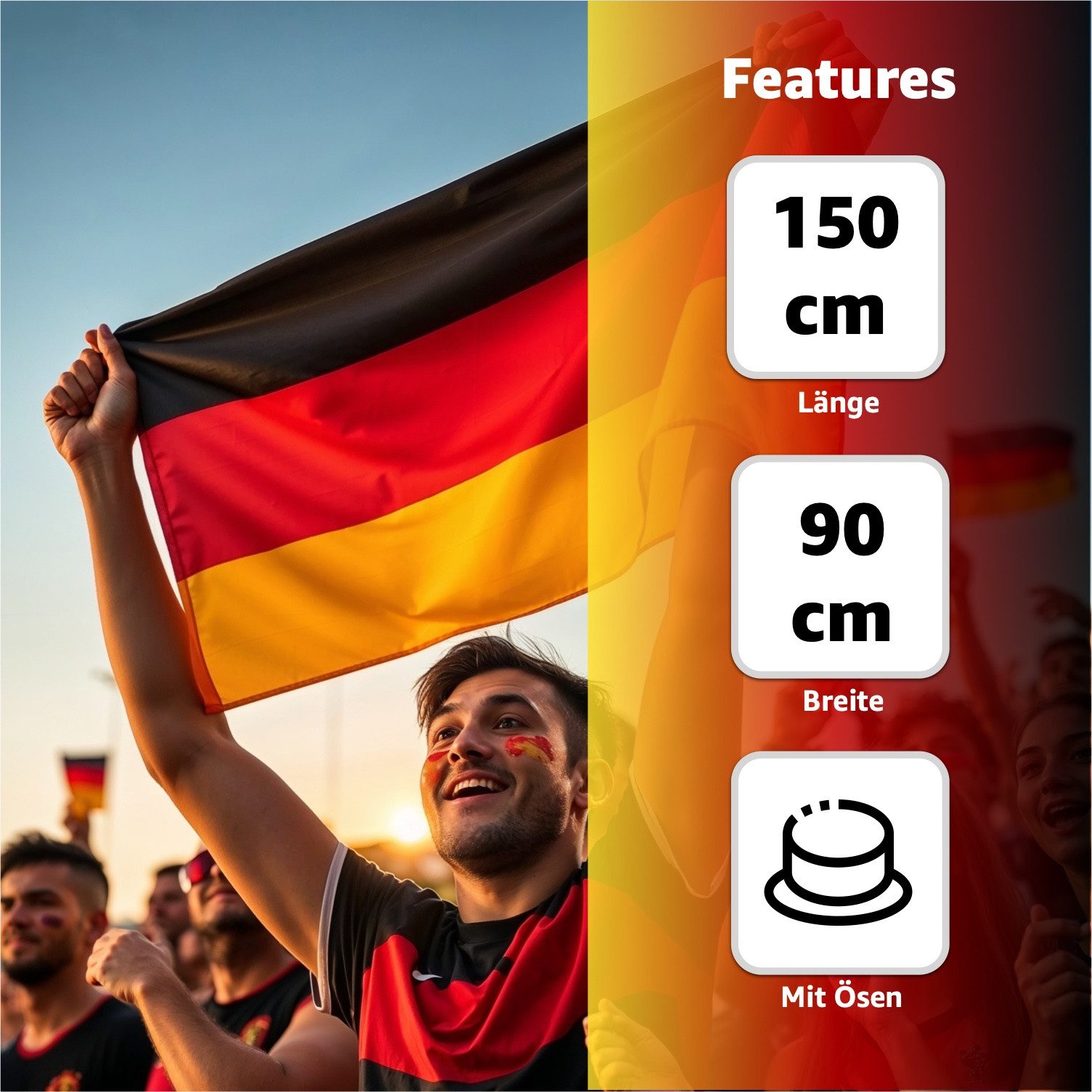 Dekotalent® Fahne Deutschland Flagge - WM 2026 Fahne - Fanartikel