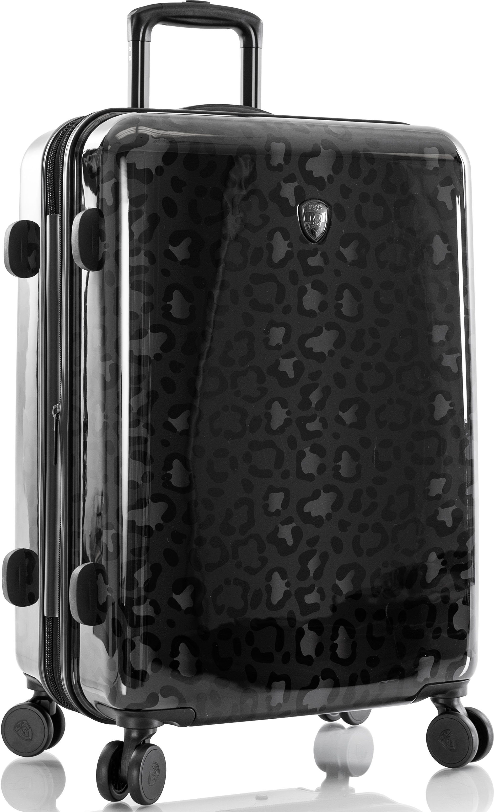 66 cm, Leopard Black Rollen, Hartschalen-Trolley 4 Heys Leopard, Volumenerweiterung mit