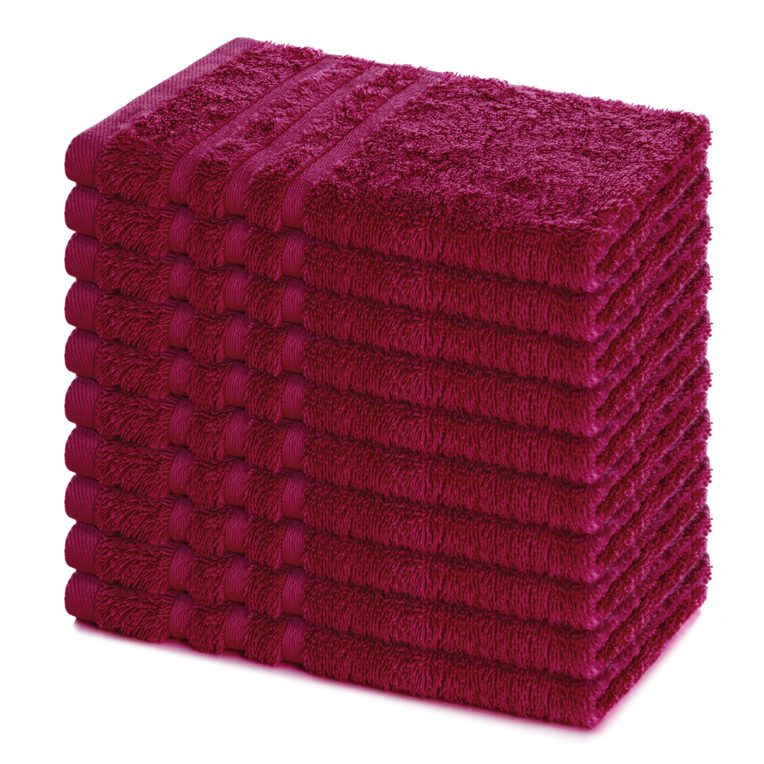 Lavea Gästehandtücher 30x50 cm, 10er Set Gästehandtuch, Elena-Frottee Handtuch, Gästetuch, (Set, 10-St), 500 g/m² Frottier, weich & saugstark, pflegeleicht