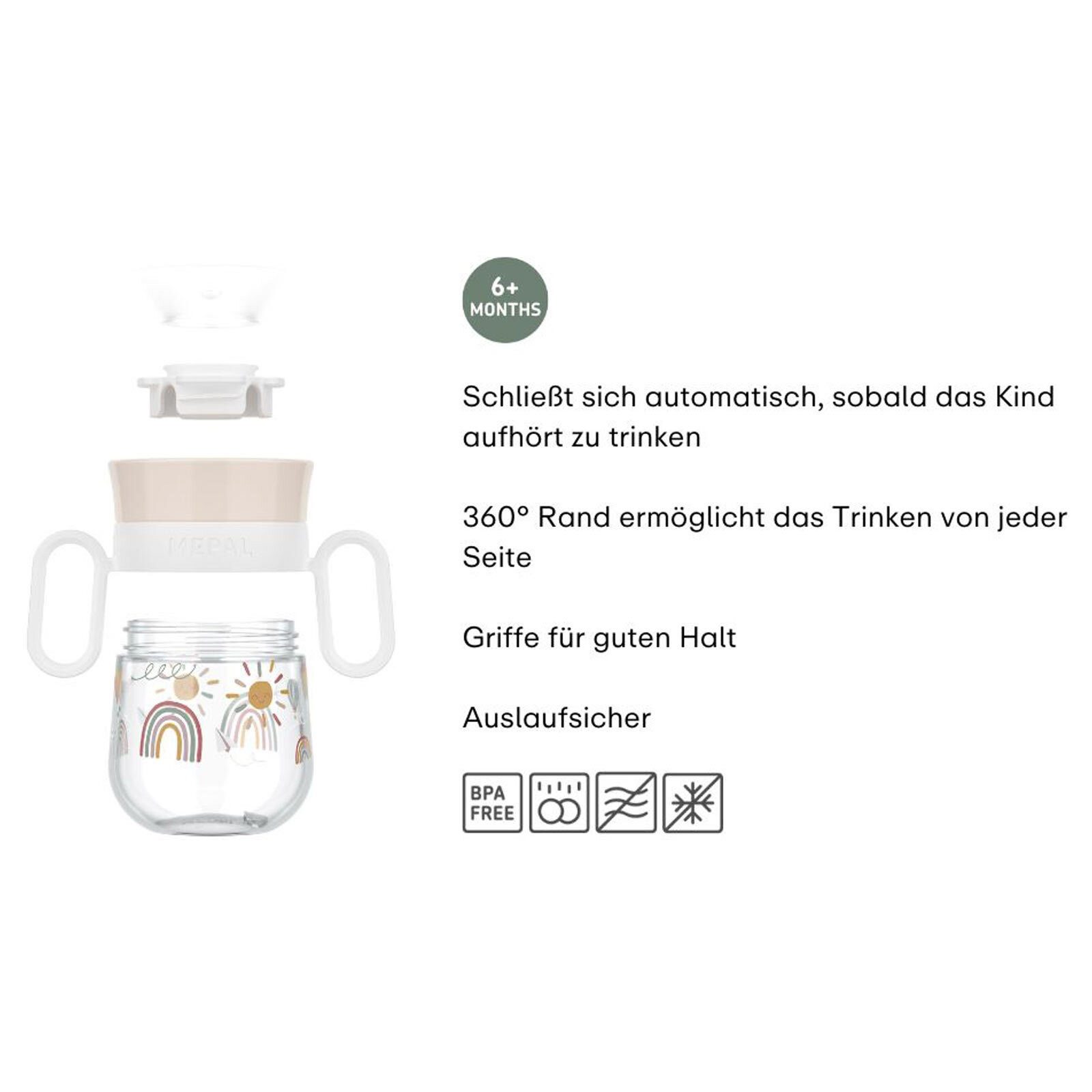 Mepal Kinderbecher Mio (2025) 360° Trinklernbecher 200 ml, 1-tlg., Polypropylen, Silikon, Tritan