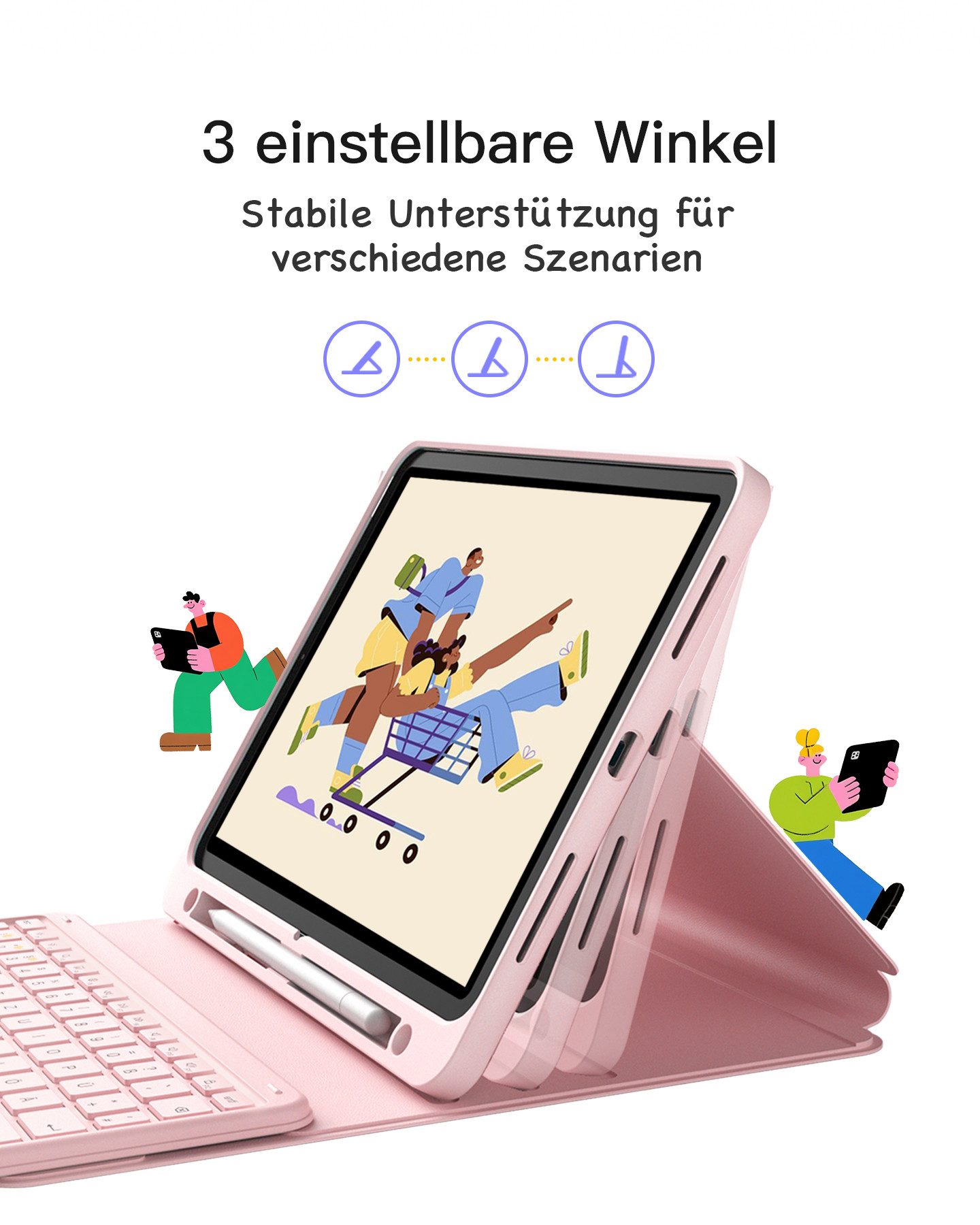 Inateck 10.9-11 Zoll iPad A16 11/10 Gen, Air M4/M3/M2, iPad Pro 4/3/2 iPad-Tastatur – Bild 4 von 5