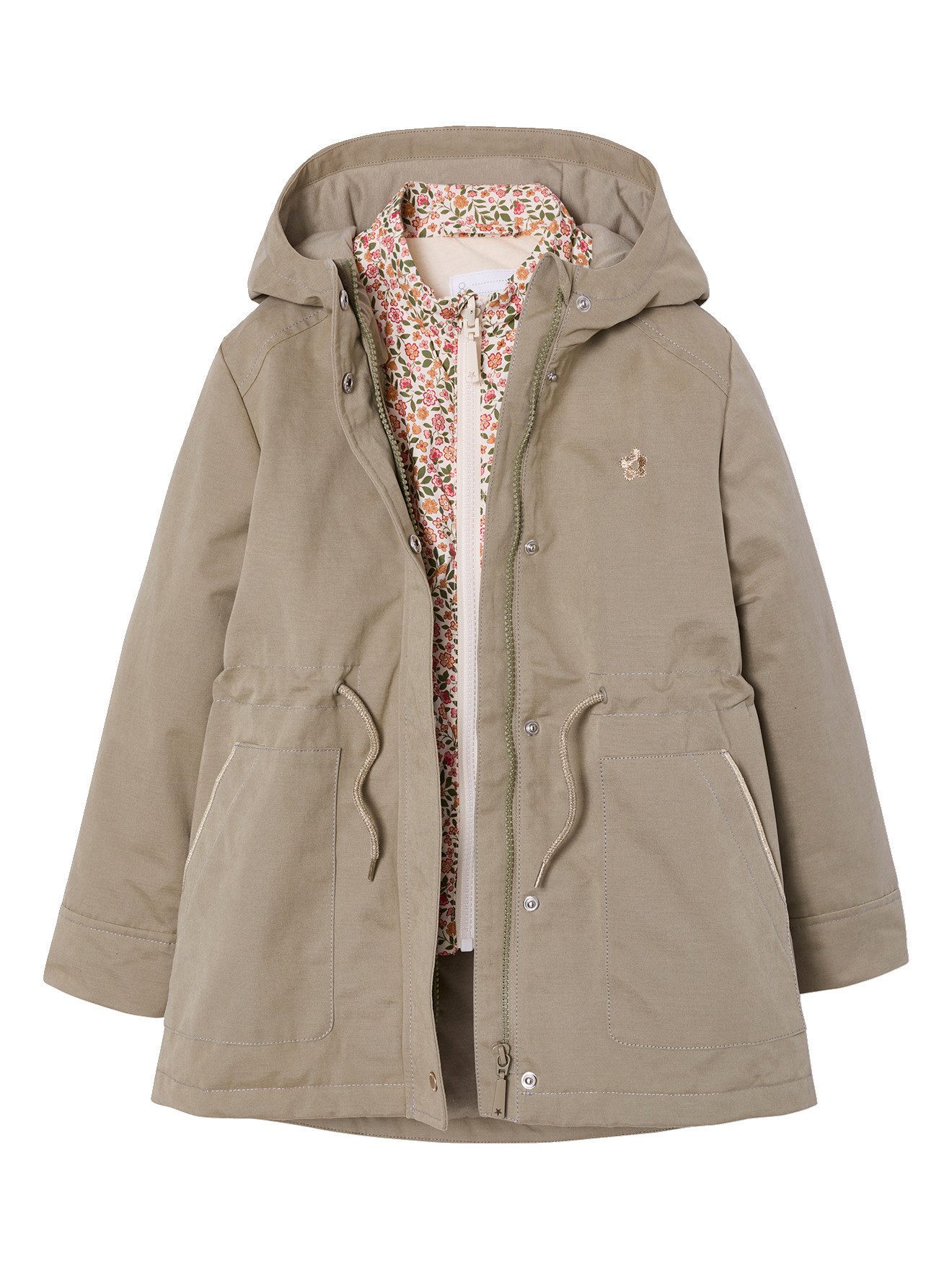 vertbaudet Parka 3-in-1 Parka mit Blumenmuster für Mädchen