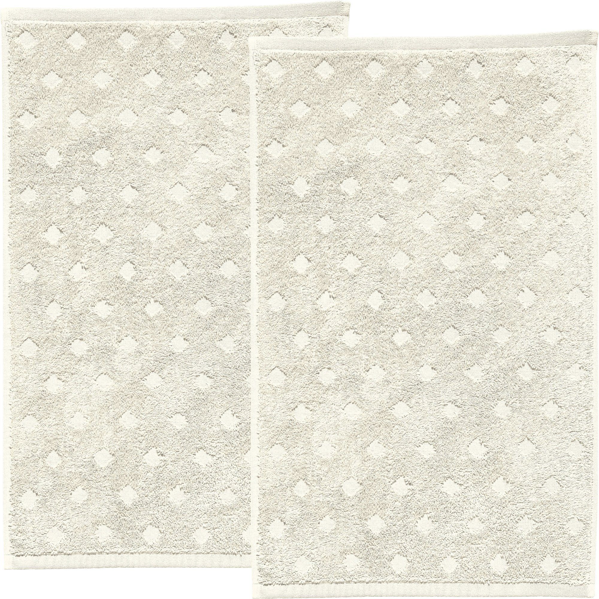 Erwin Müller Gästehandtuch Gästetuch "Baden-Baden" 2er-Pack, Frottier, Walk-Frottier Uni/Hoch- Tiefstruktur