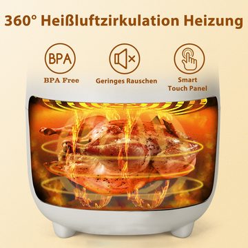 Taylor Swoden Heißluftfritteuse 3 L kompakte Techno-Fritteuse, 8 voreingestellte Menüs, Digitaler LED, 1300,00 W, 8 voreingestellte Kochmenüs, LED-Touchscreen, Vortx-Technologie