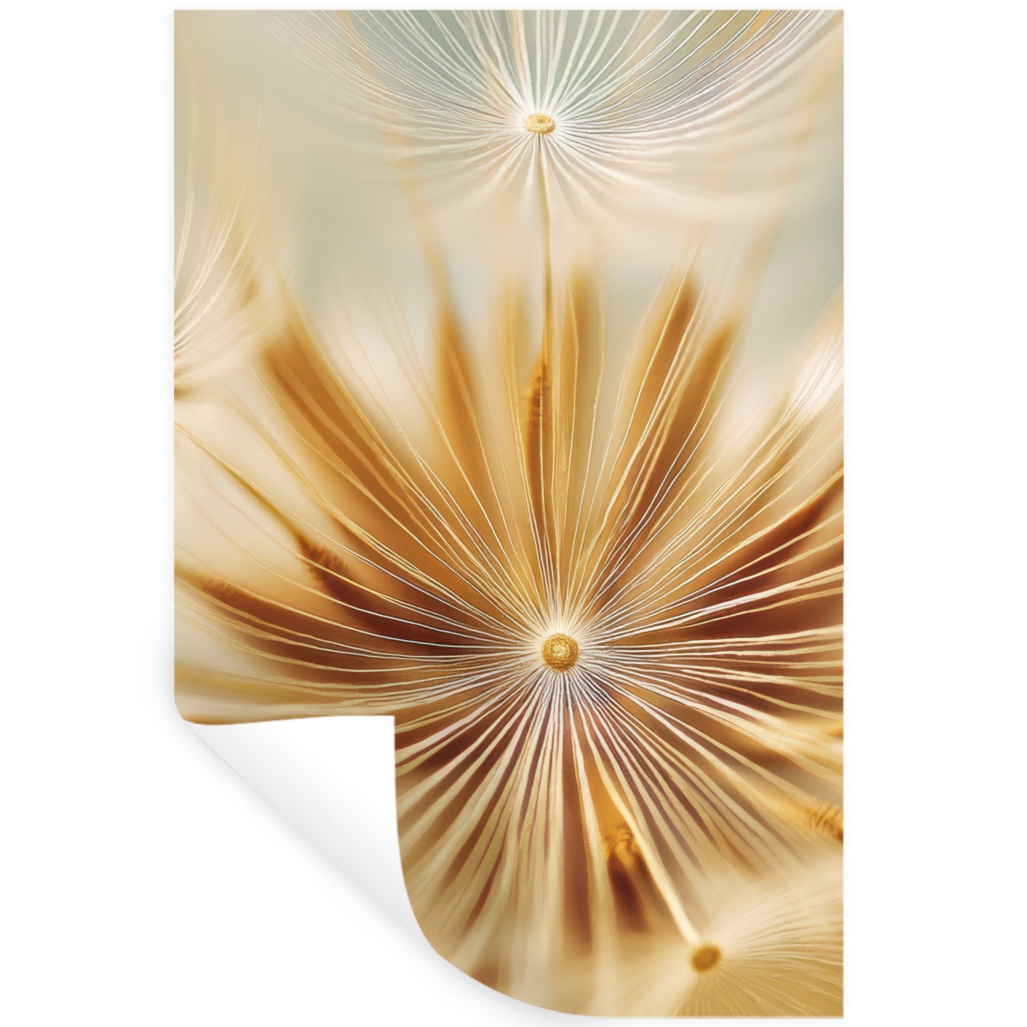 MuchoWow Wandsticker Löwenzahn - Beige - Abstrakt - Modern - Natur (1 St), Wandaufkleber, Selbstklebend, Wohnzimmer, 20x30 cm
