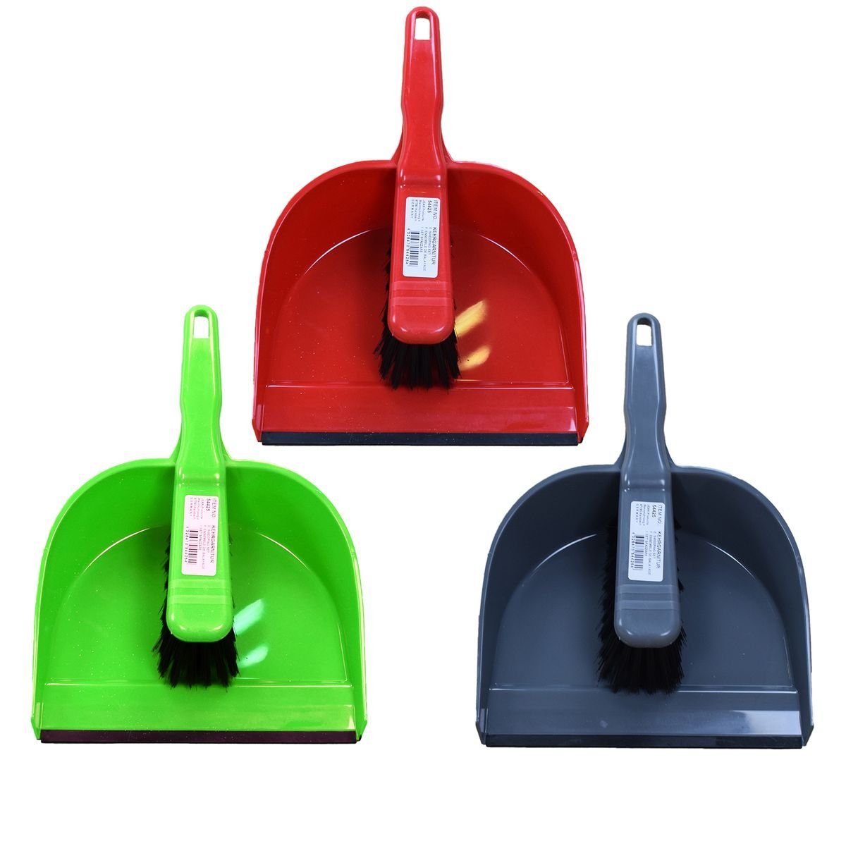 Gummilippe Kehrgarnitur rot oder Kehrgarnitur Shop Marabellas mit Besen grau, und und Schaufel in grün Haushaltshelfer, Aufhängung