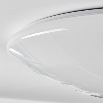 hofstein Deckenleuchte dimmbare Deckenlampe aus Metall/Kunststoff in Weiß (58 cm), LED fest integriert, 2700+6500 Kelvin, RGB Farbwechsler, Sternenhimmel-Effekt, Smart App oder Fernbedienung