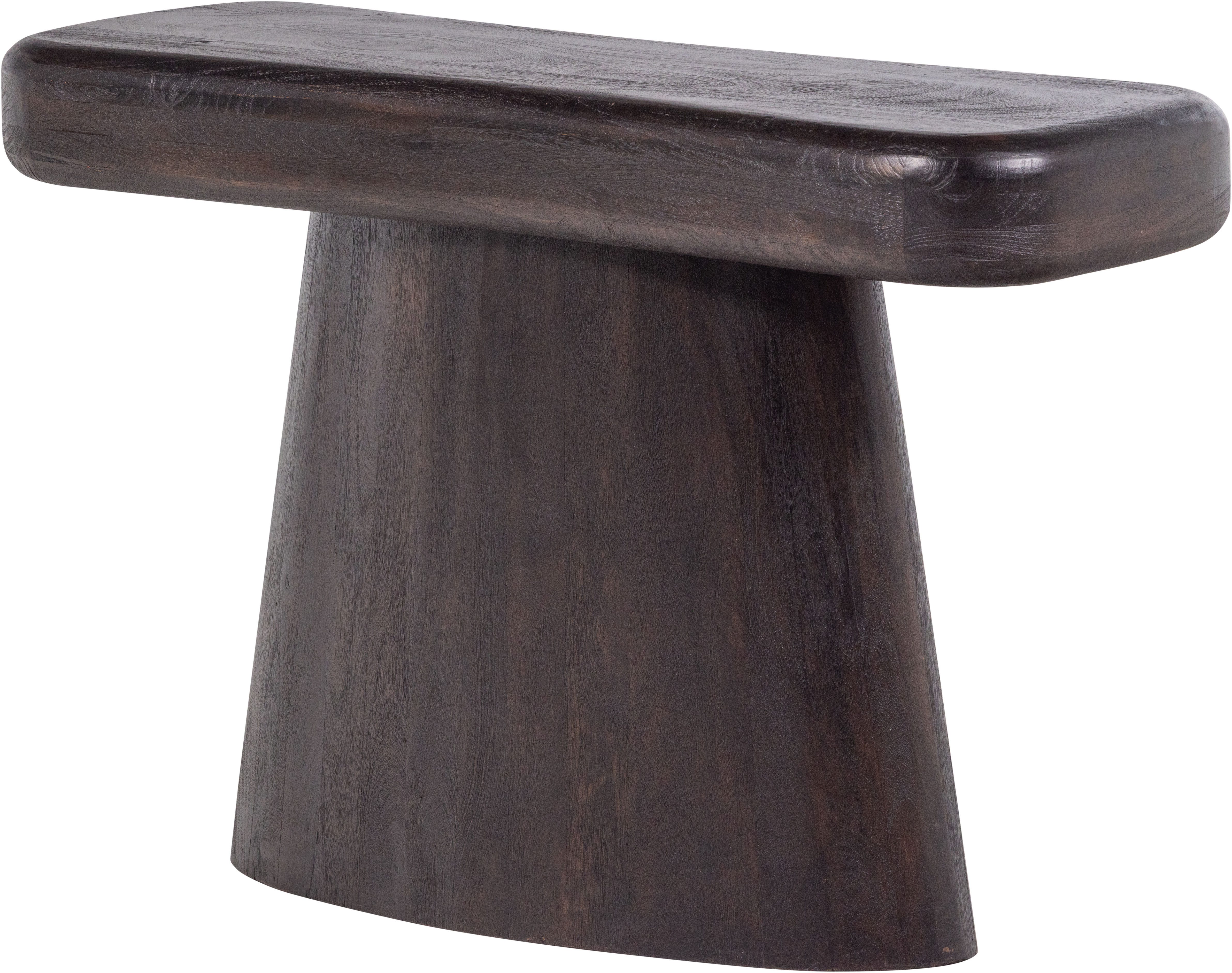 WOOOD Beistelltisch Amco mit Massivmangoholz und breitem Standfuß B 120 x T 40 x H 76 cm, Tragkraft 22,7 kg, ausschließlich für den Innenbereich