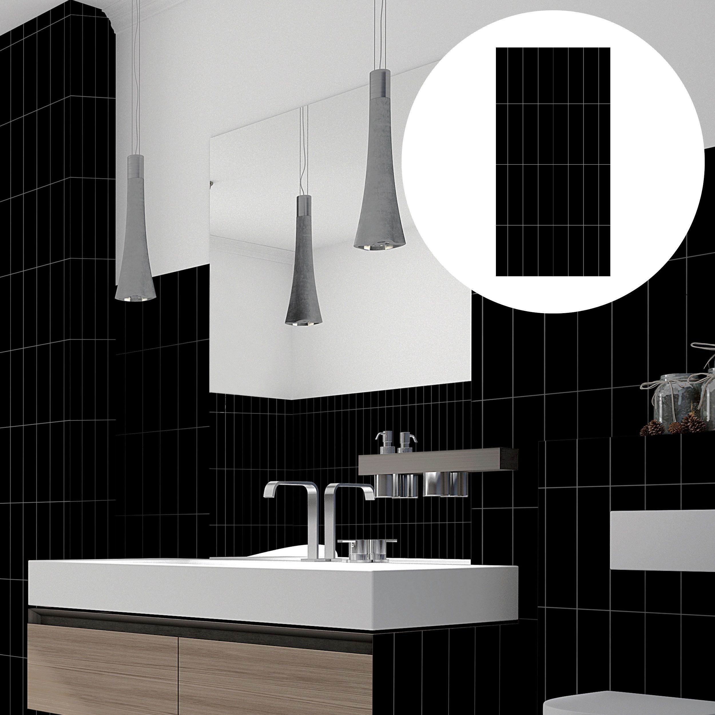 Revet Wandpaneel XL-Wandfliese Kunststoff - wasserfest, robust, alte Fliesen überkleben, BxL: 60x120 cm, 0,72 qm, (Packung mit 2,16 m², 3-tlg., Versandkostenfreie Lieferung) Wandverkleidung im Fliesendesign, wasserfest, pflegeleicht