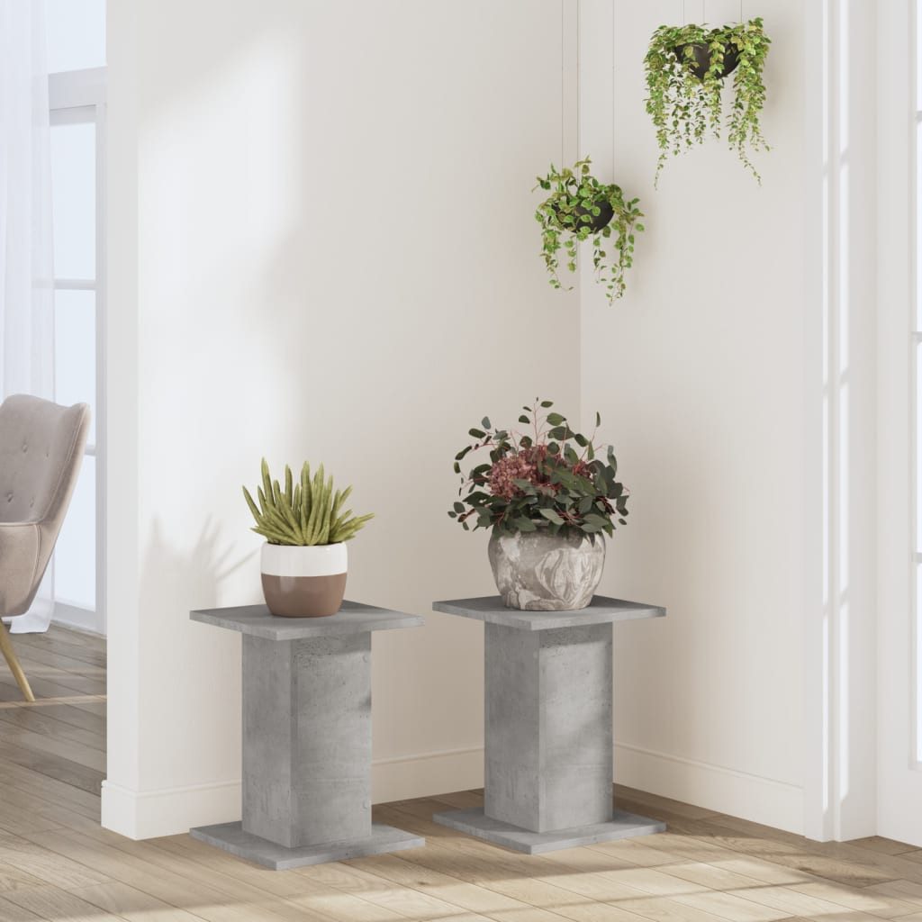 vidaXL Blumenständer Pflanzenständer 2 Stk. Betongrau günstig online kaufen