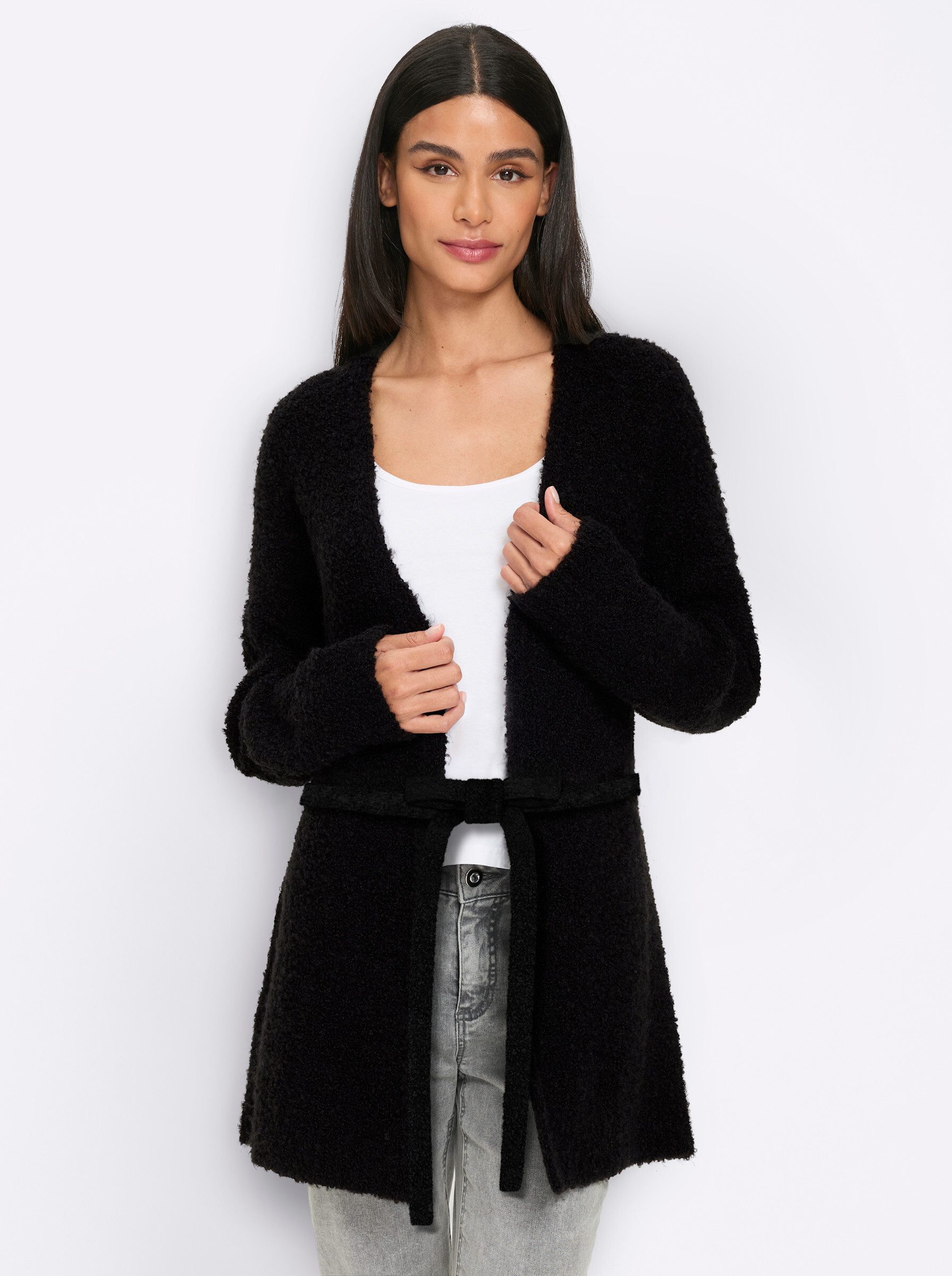 Strickjacke Strickmantel Langarm Jersey