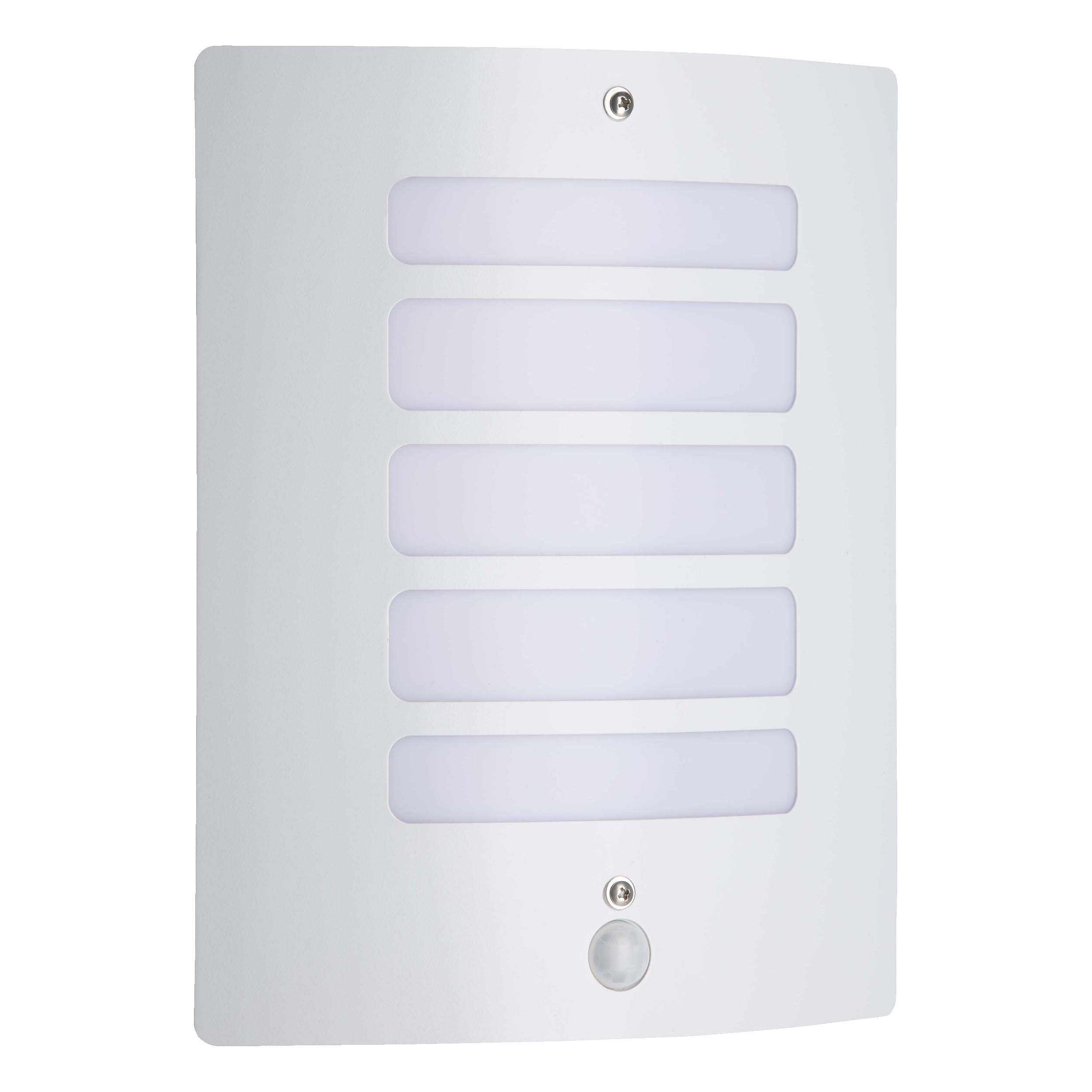 Lightbox Wandleuchte, Bewegungsmelder, ohne Leuchtmittel, Außen Wandlampe, Bewegungsmelder, 29 x 23 cm, E27, max. 60 W, weiß