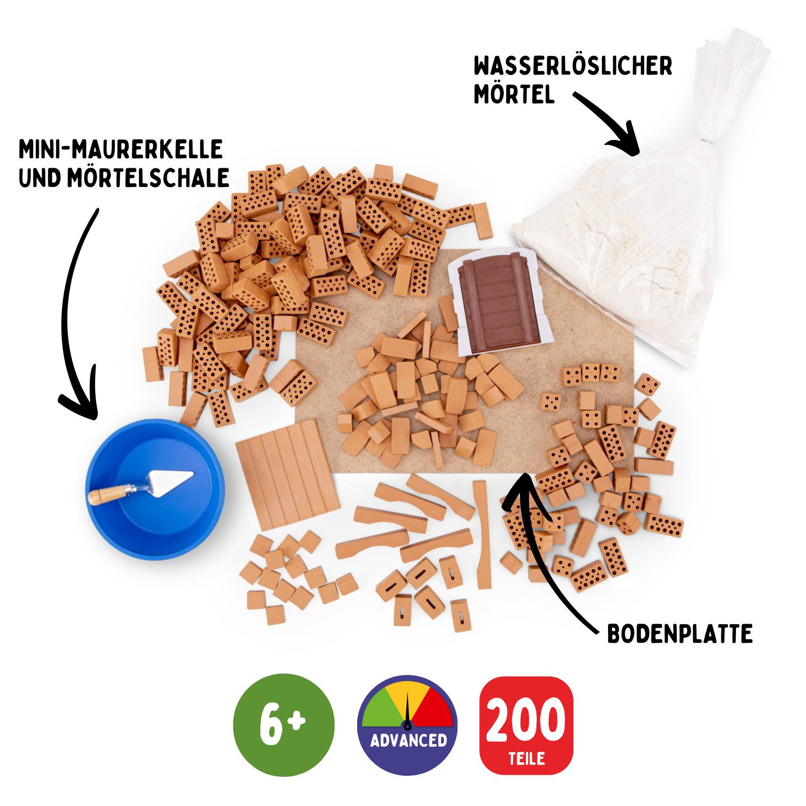 teifoc Burg Steinbaukasten, (Kreativspielzeug, 200 St., Bausatz), "spiel gut" prämiert, Made in Germany